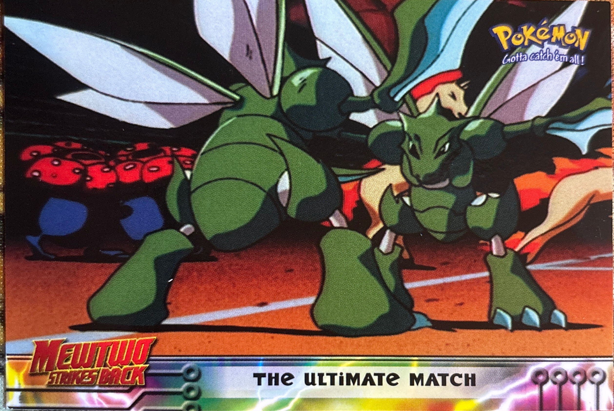 The Ultimate Match card #34, Pokemon Topps First Movie Trading Cards (1999), front
