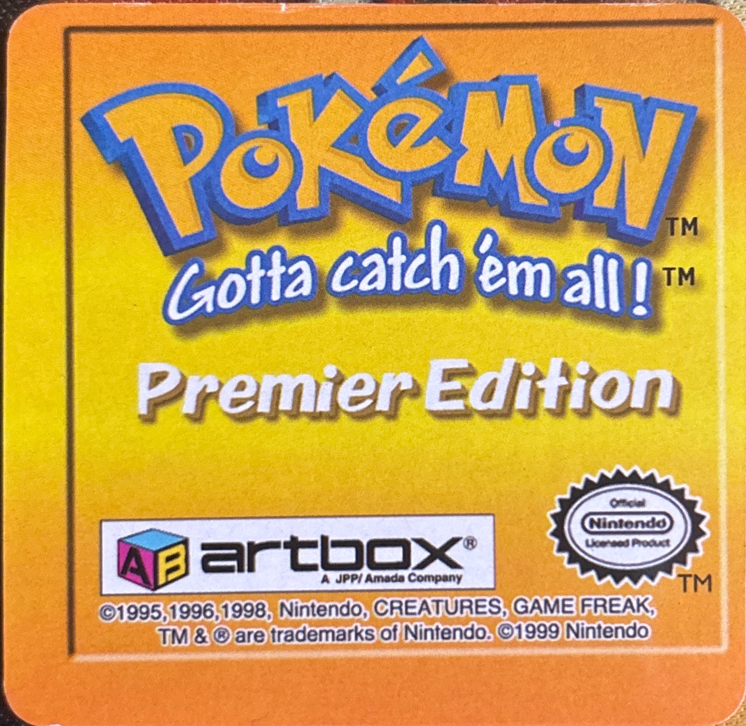 Spearow collectible #37, Artbox (USA) Pokémon Artbox Premier Flipz (1999), back