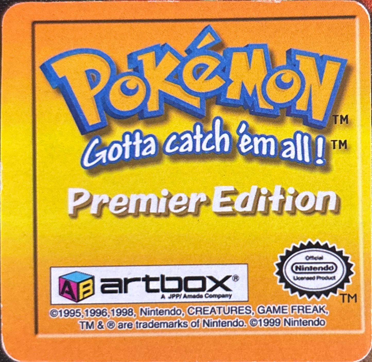 Jigglypuff collectible #21, Artbox (USA) Pokémon Artbox Premier Flipz (1999), back