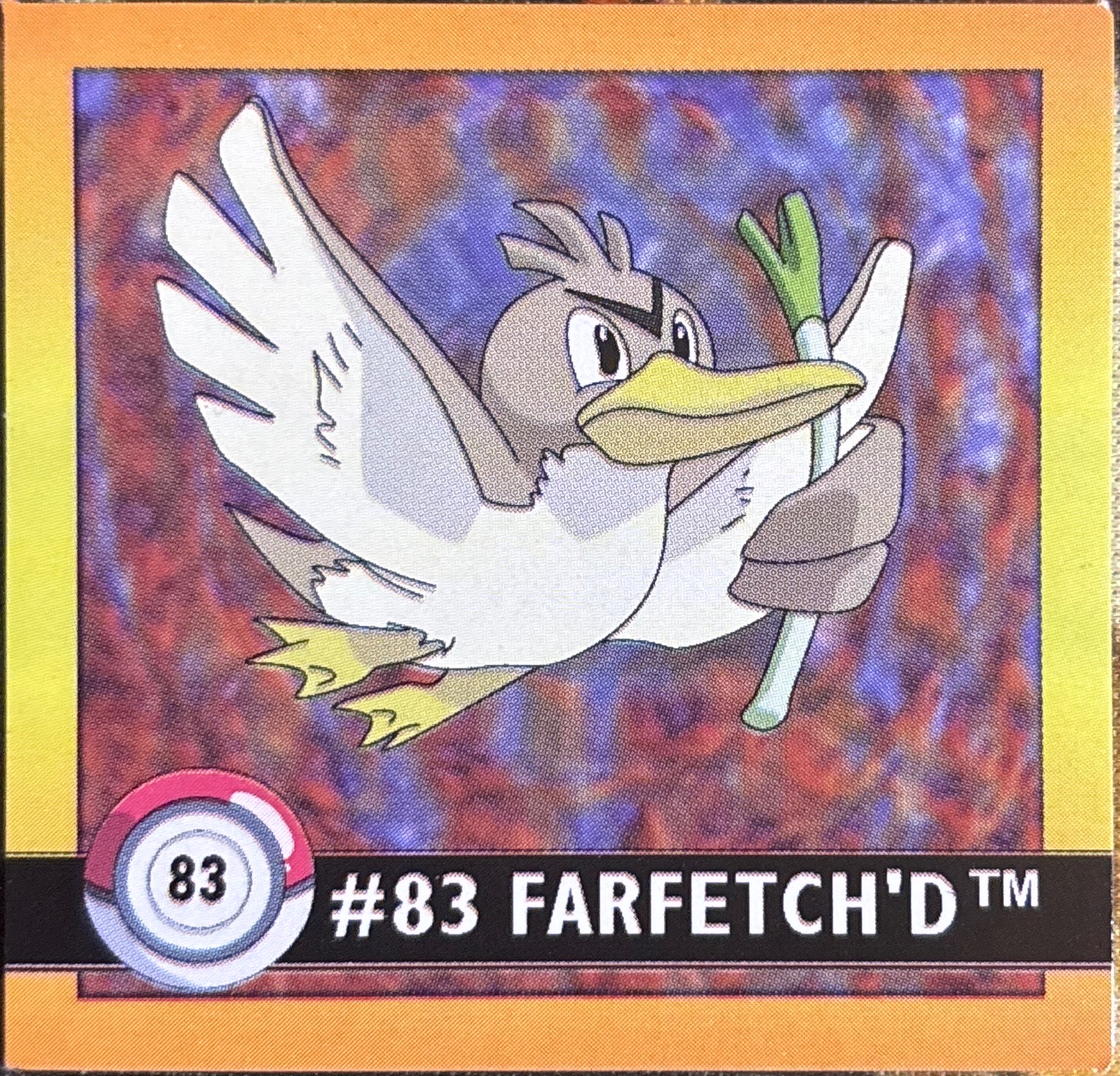 Farfetch'd sticker #83, Artbox (USA) Pokémon Artbox Stickers (1999), front