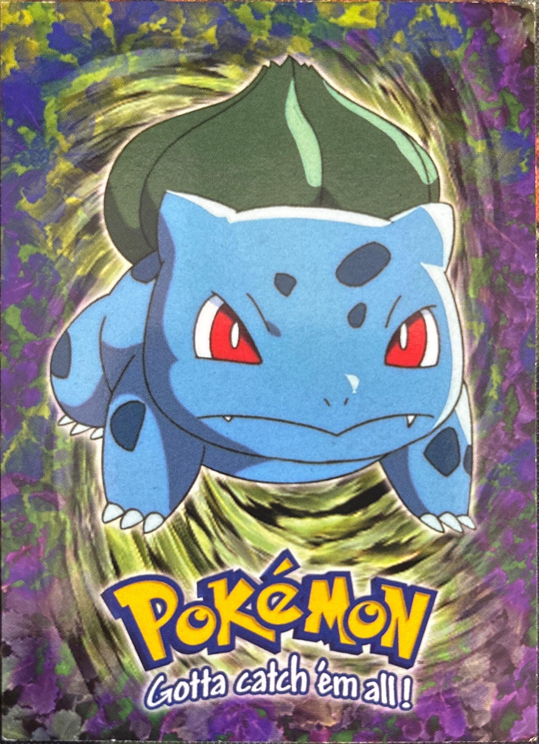 Bulbasaur card #E1, Pokemon Topps First Movie Trading Cards (1999), front
