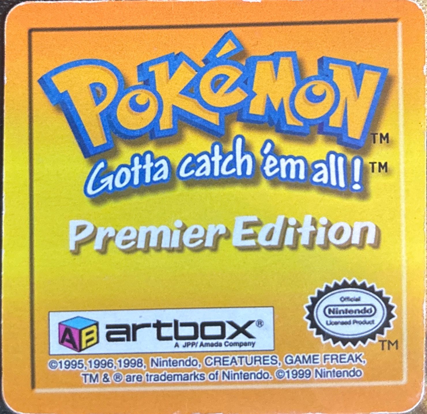 Machop collectible #25, Artbox (USA) Pokémon Artbox Premier Flipz (1999), back