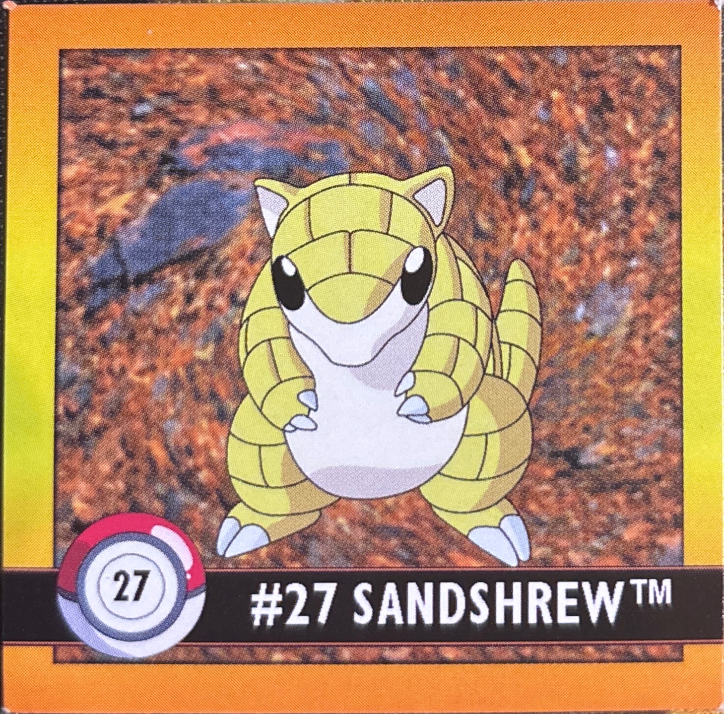 Sandshrew sticker #27, Artbox (USA) Pokémon Artbox Stickers (1999), front