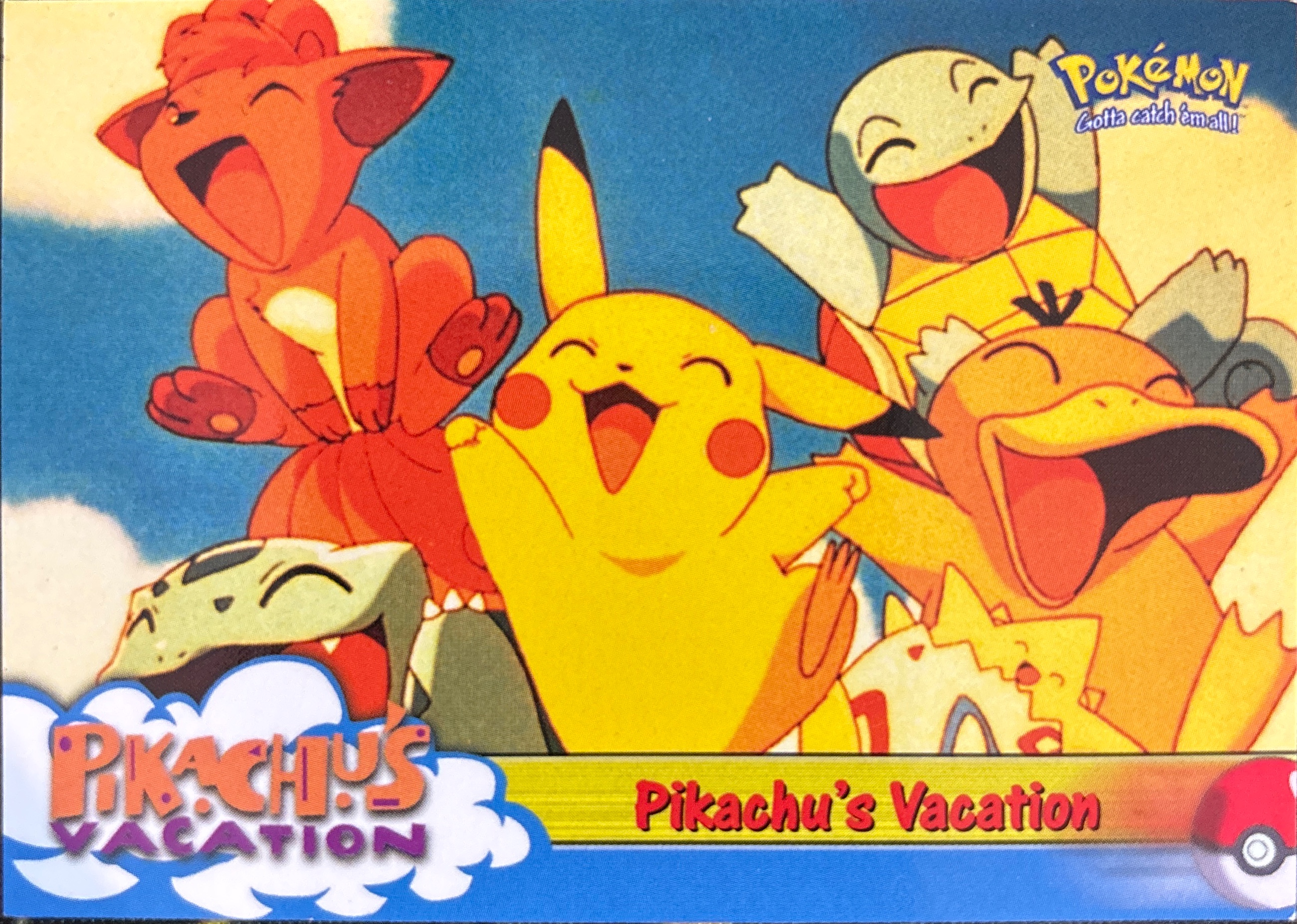 Pikachu's Vacation card #42, Pokemon Topps First Movie Trading Cards (1999), front