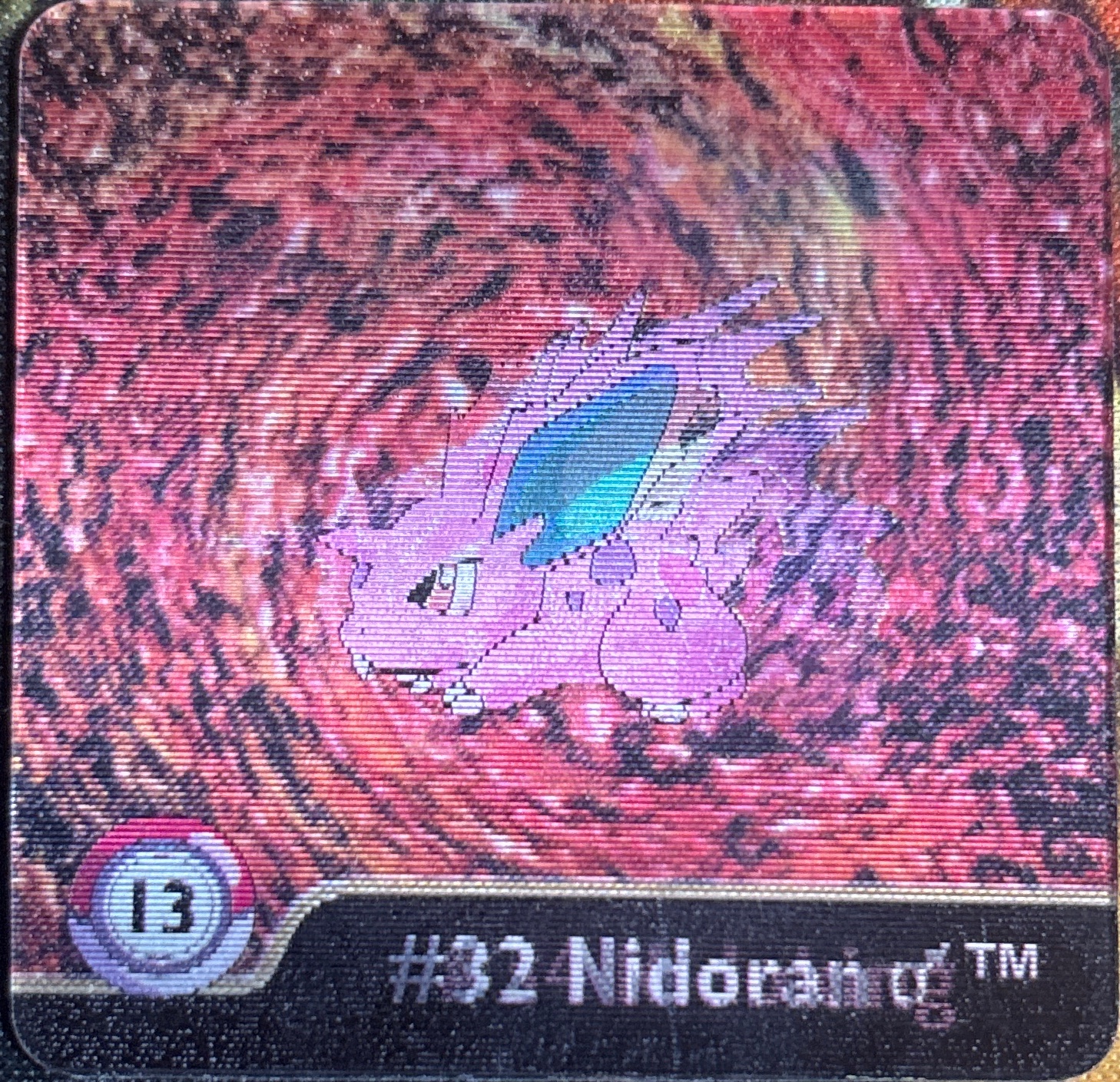 Nidoran♂ collectible #13, Artbox (USA) Pokémon Artbox Series 1 Flipz (1999), front