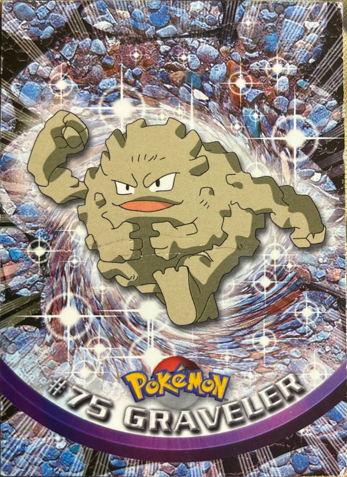 Graveler card #75, Pokemon Topps Series 1 (1999), front