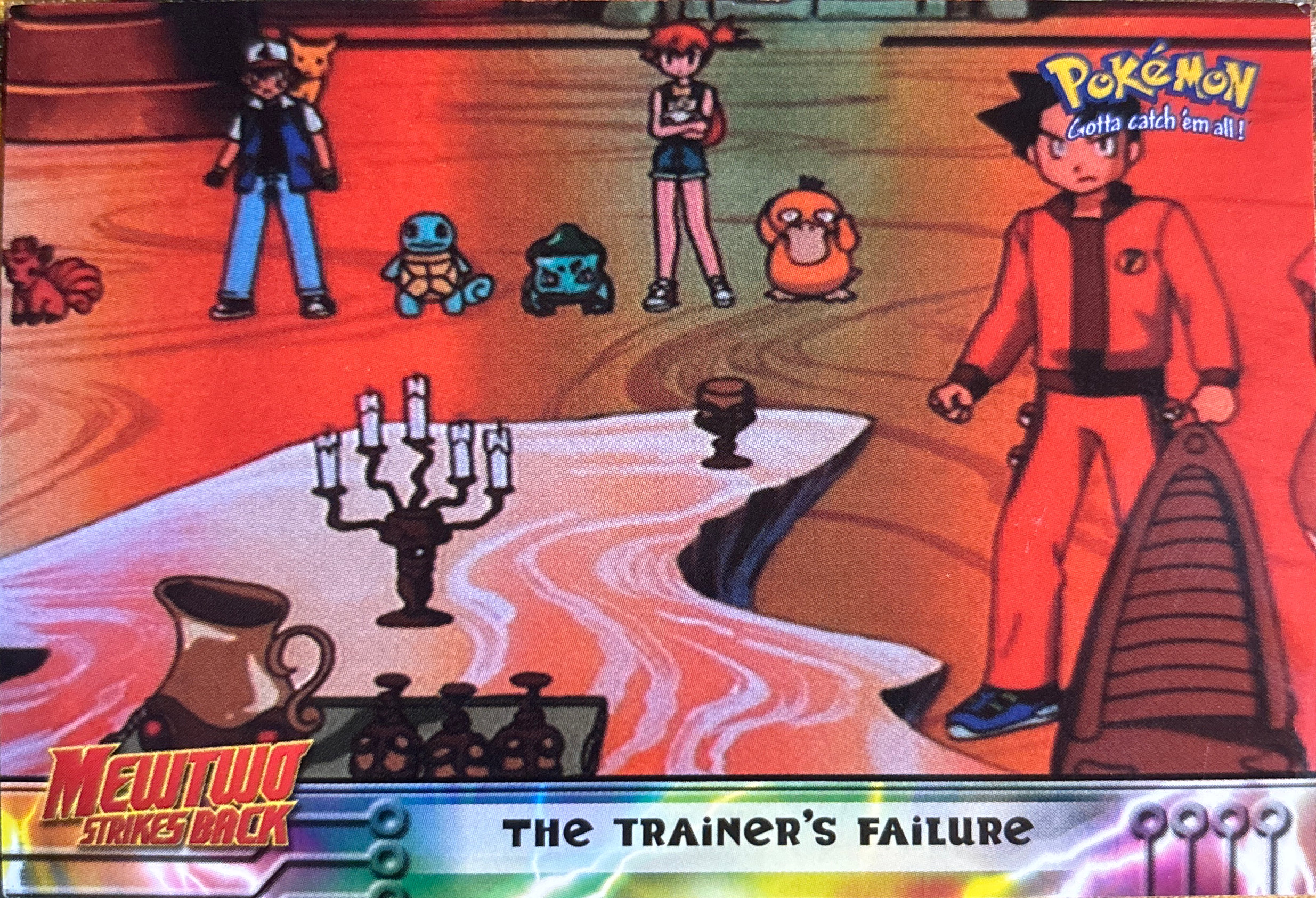 The Trainer's Failure card #22, Pokemon Topps First Movie Trading Cards (1999), front
