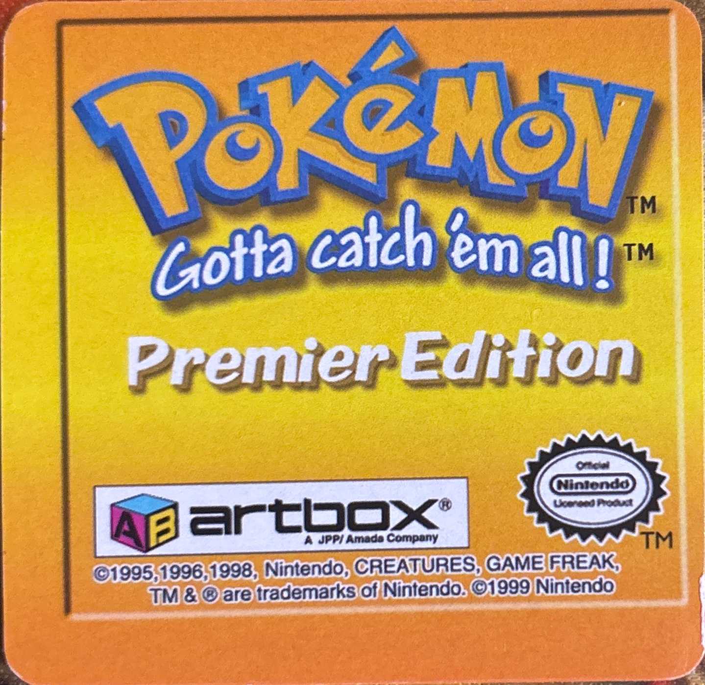 Oddish collectible #32, Artbox (USA) Pokémon Artbox Premier Flipz (1999), back