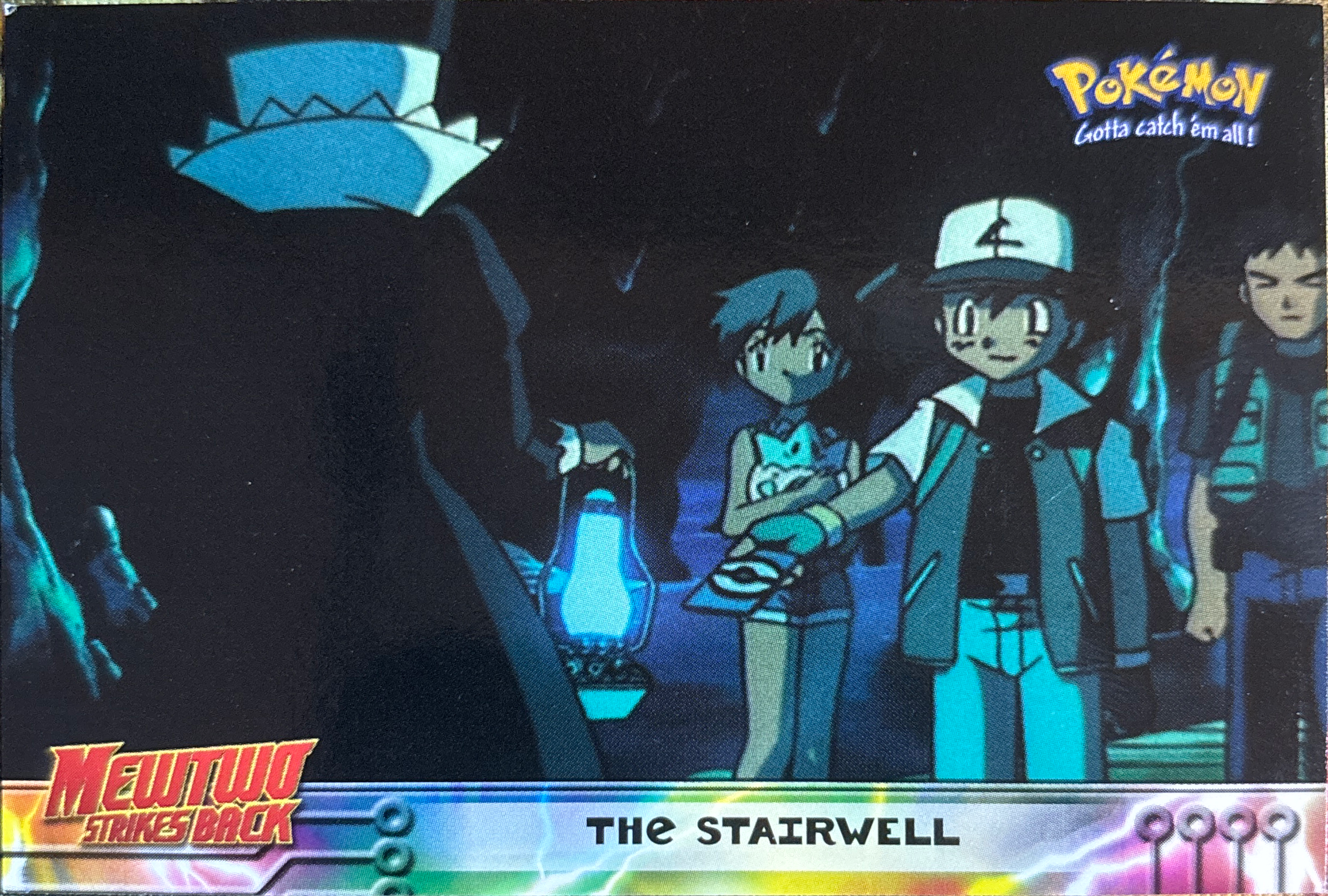 The Stairwell card #19, Pokemon Topps First Movie Trading Cards (1999), front