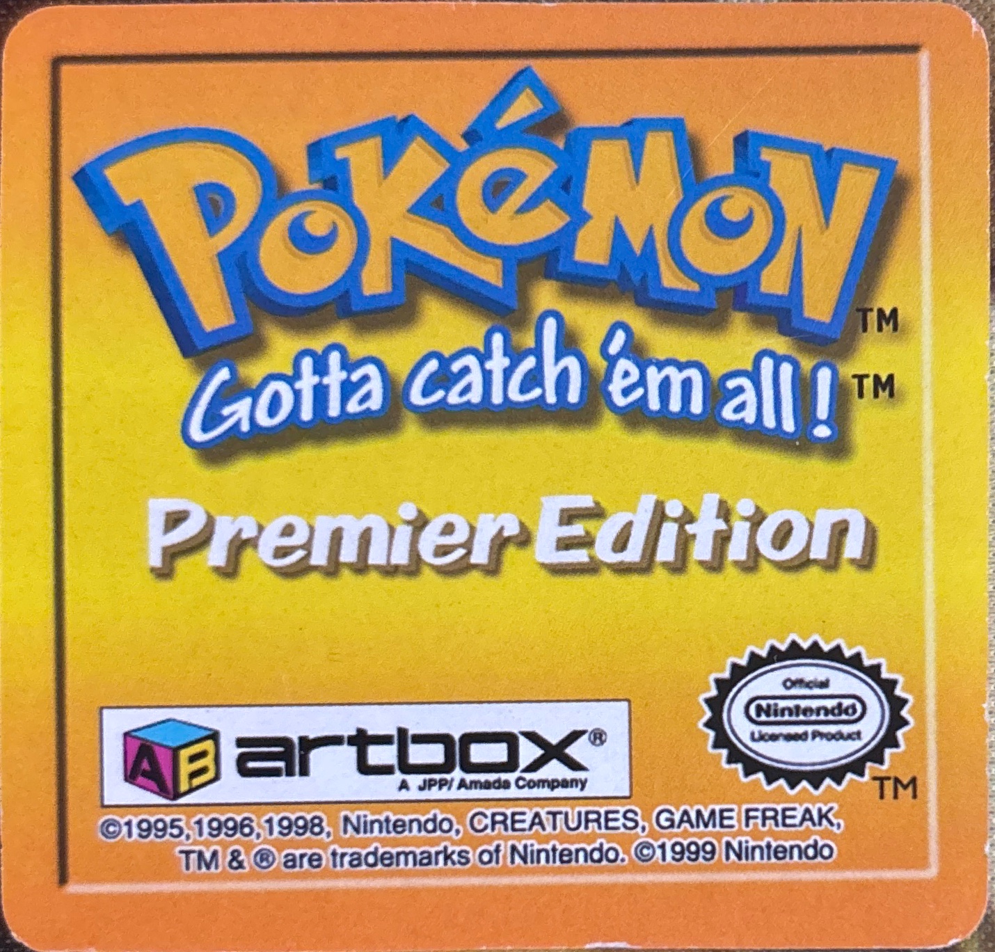 Eevee collectible #29, Artbox (USA) Pokémon Artbox Premier Flipz (1999), back