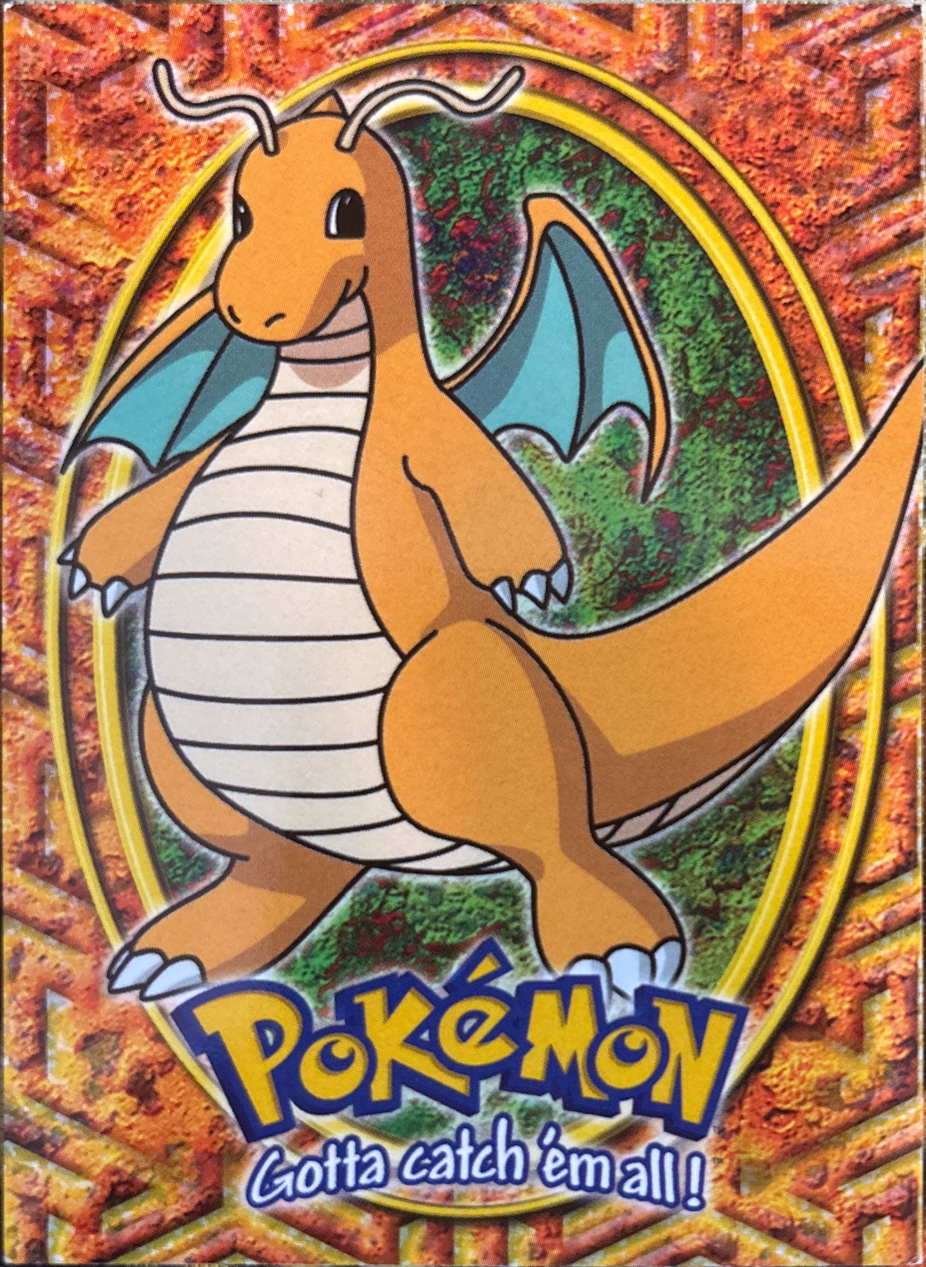 Dragonite card #E12, Pokemon Topps First Movie Trading Cards (1999), front