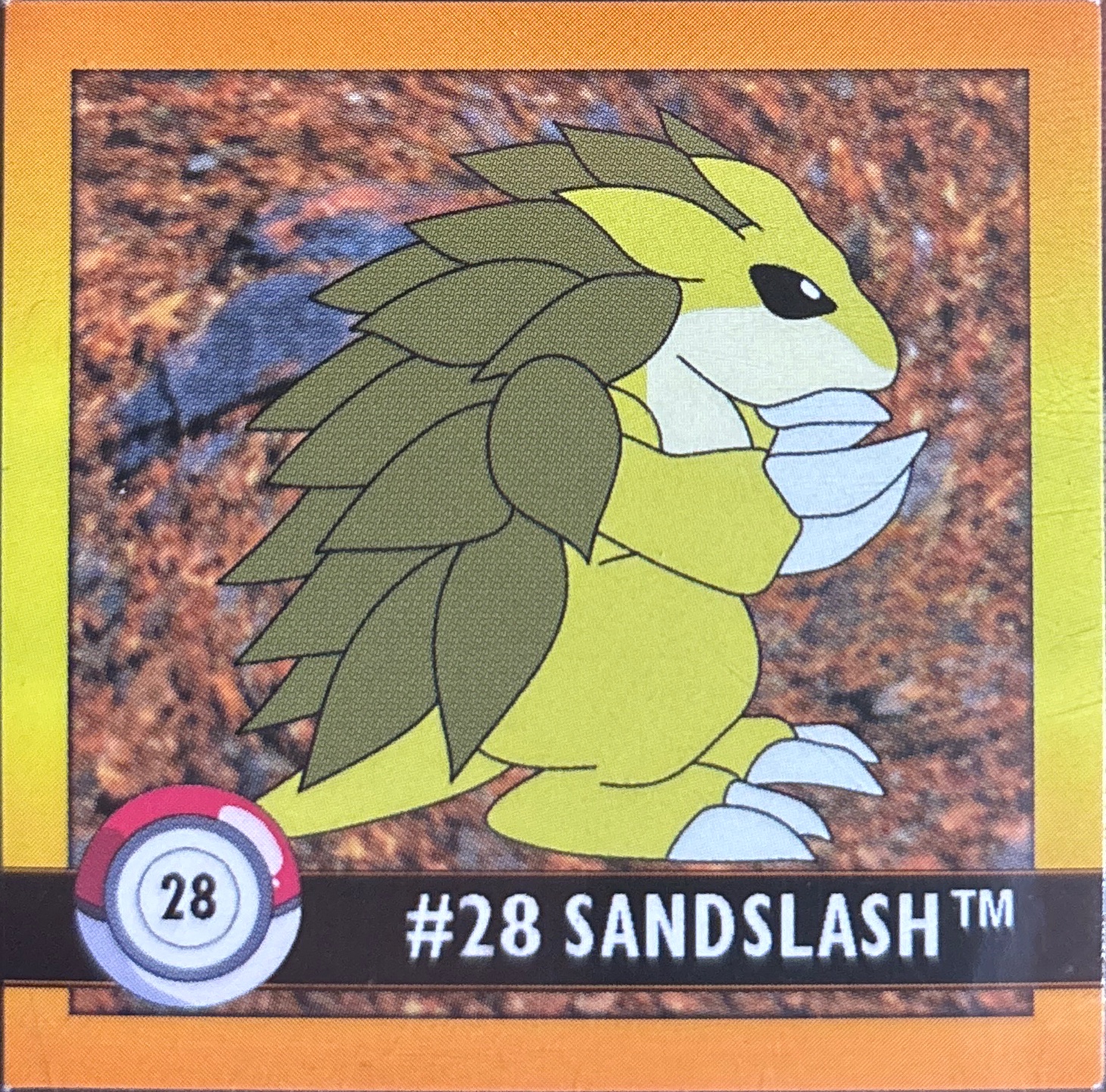 Sandslash sticker #28, Artbox (USA) Pokémon Artbox Stickers (1999), front