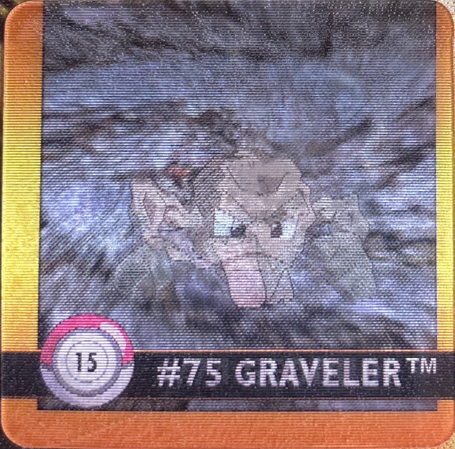 Geodude collectible #15, Artbox (USA) Pokémon Artbox Premier Flipz (1999), front