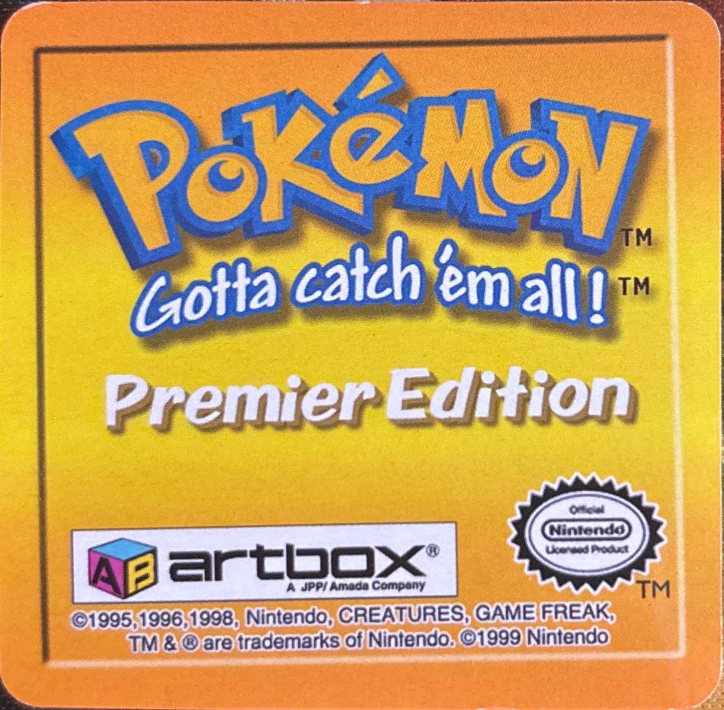 Rattata collectible #35, Artbox (USA) Pokémon Artbox Premier Flipz (1999), back