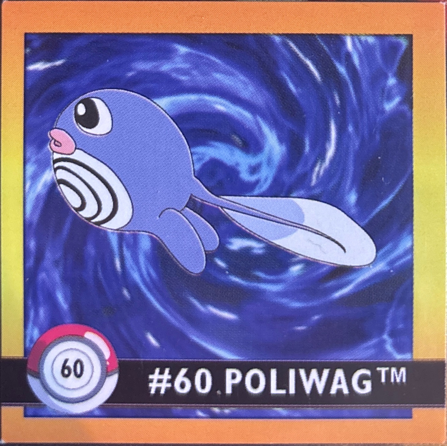 Poliwag sticker #60, Artbox (USA) Pokémon Artbox Stickers (1999), front