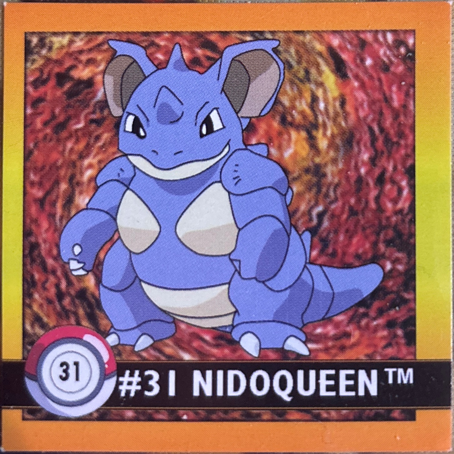Nidoqueen sticker #31, Artbox (USA) Pokémon Artbox Stickers (1999), front