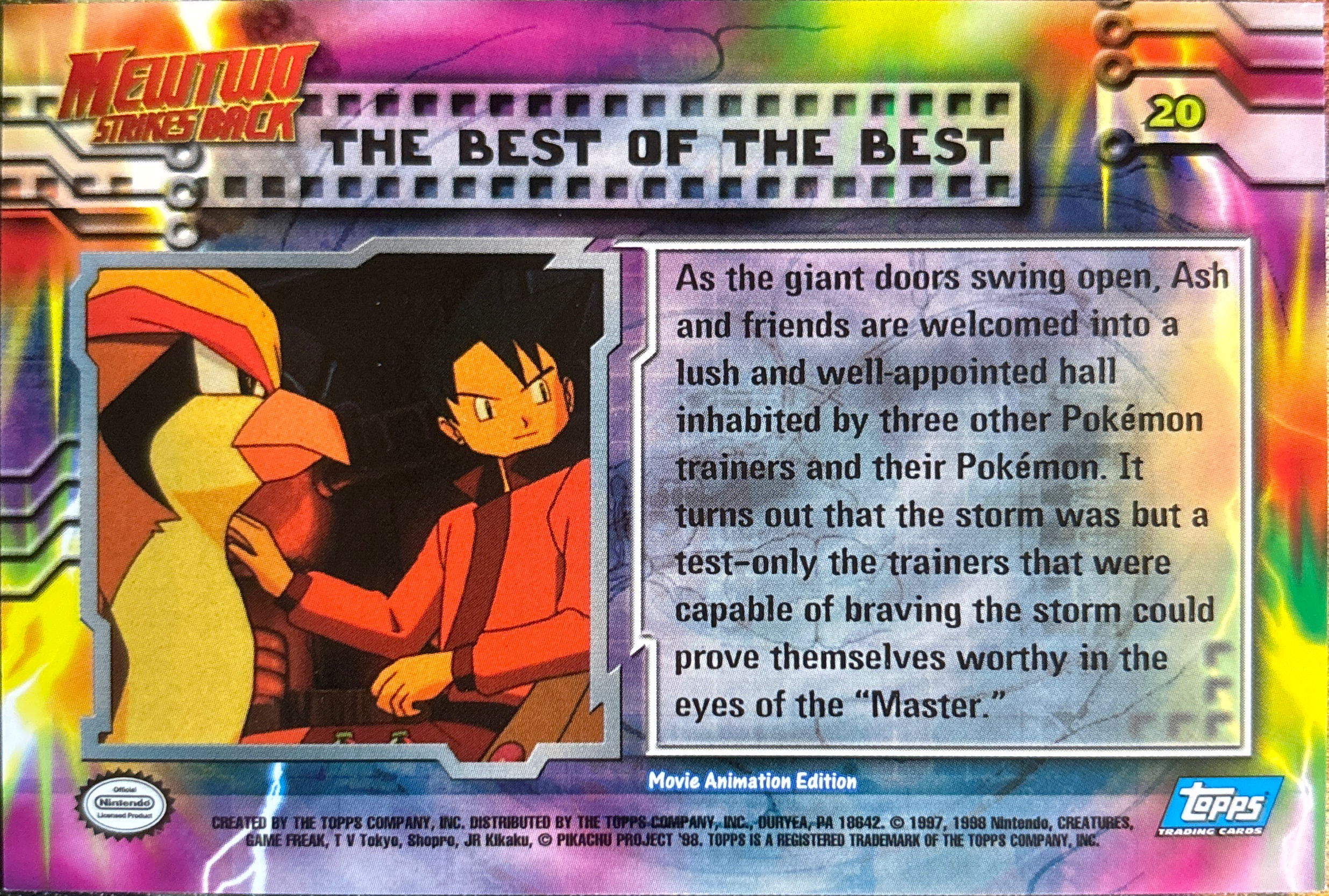 The Best of the Best card #20, Pokemon Topps First Movie Trading Cards (1999), back