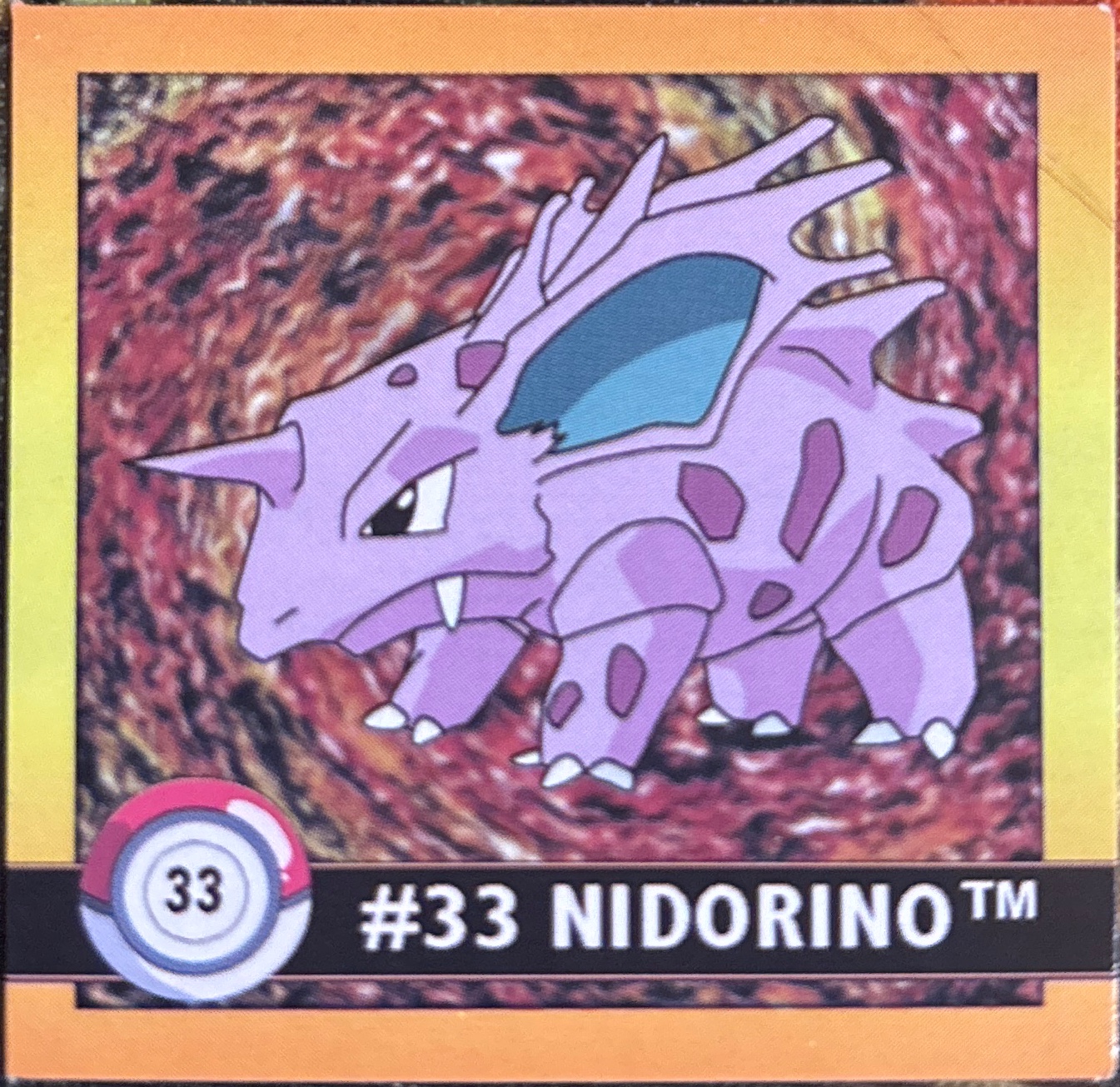 Nidorino sticker #33, Artbox (USA) Pokémon Artbox Stickers (1999), front