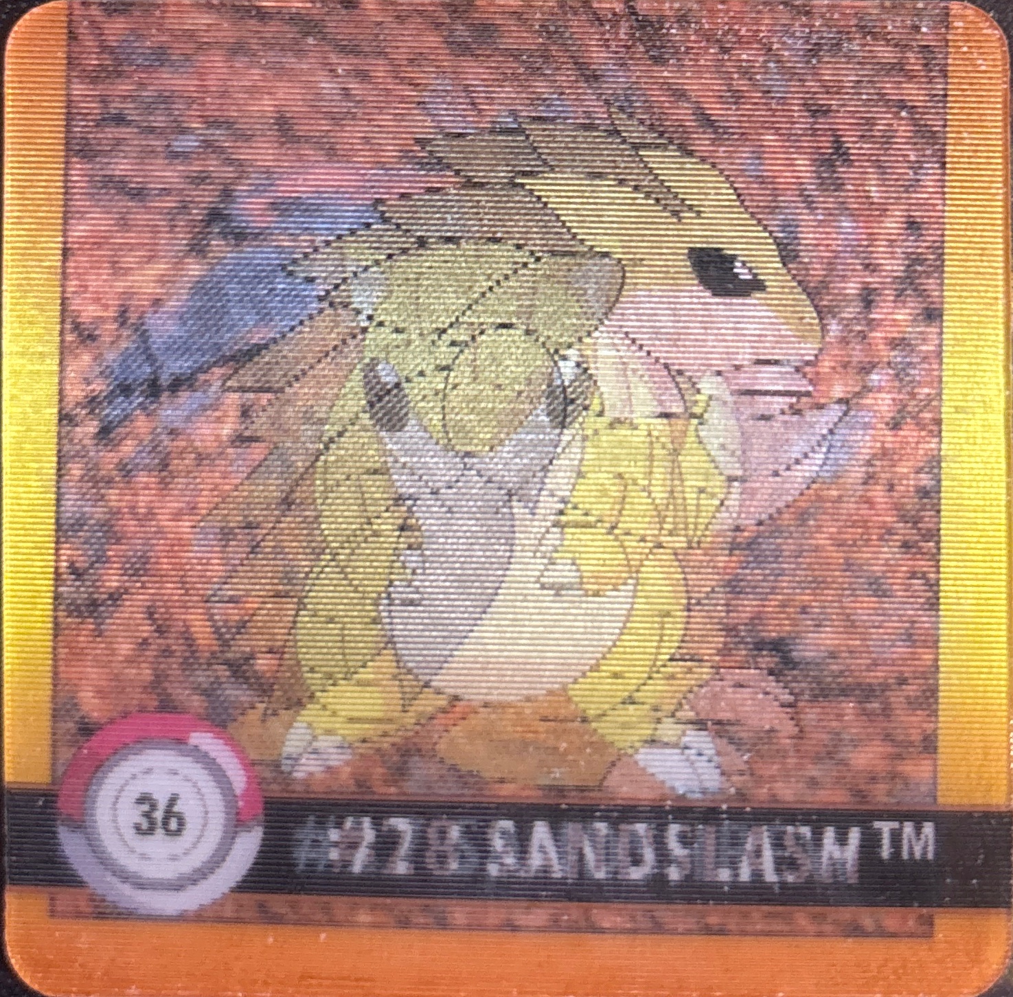 Sandslash collectible #36, Artbox (USA) Pokémon Artbox Premier Flipz (1999), front