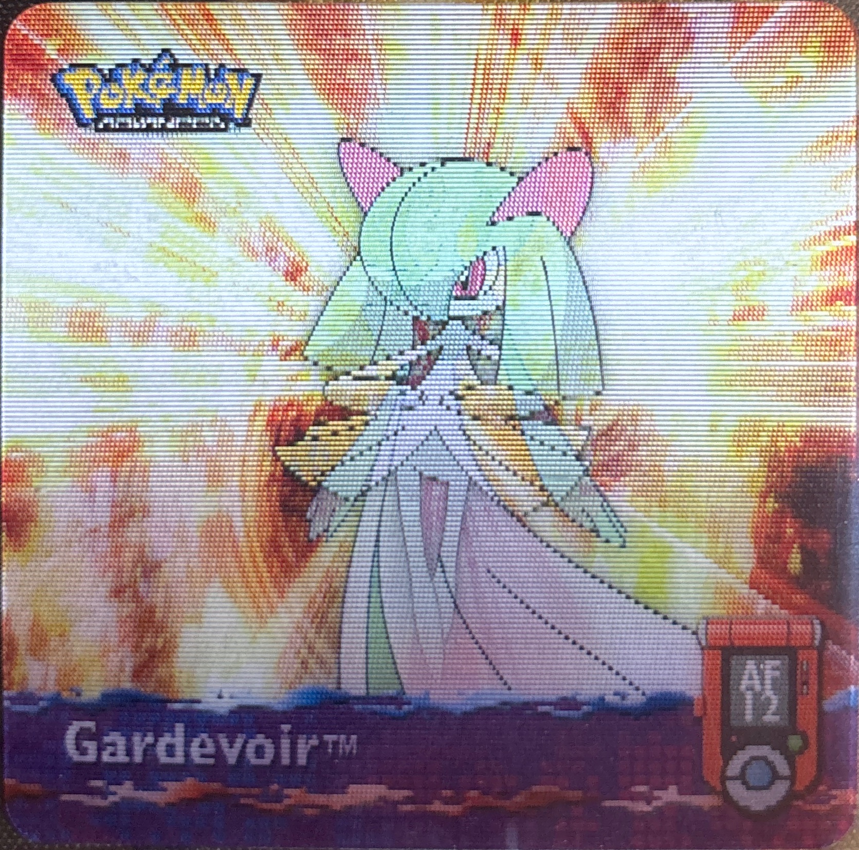 Ralts collectible #AF12, Artbox (USA) Pokémon Artbox Advanced Flipz, front