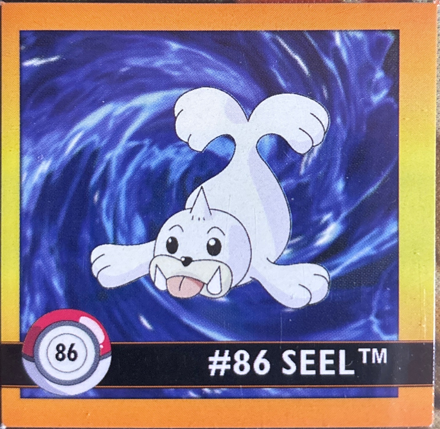 Seel sticker #86, Artbox (USA) Pokémon Artbox Stickers (1999), front