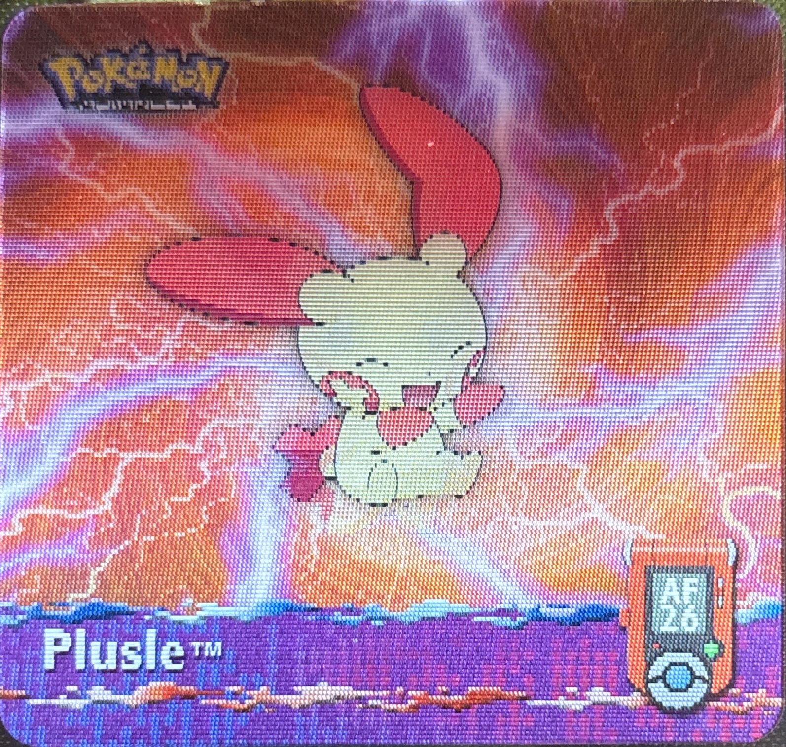 Plusle collectible #AF26, Artbox (USA) Pokémon Artbox Advanced Flipz, front