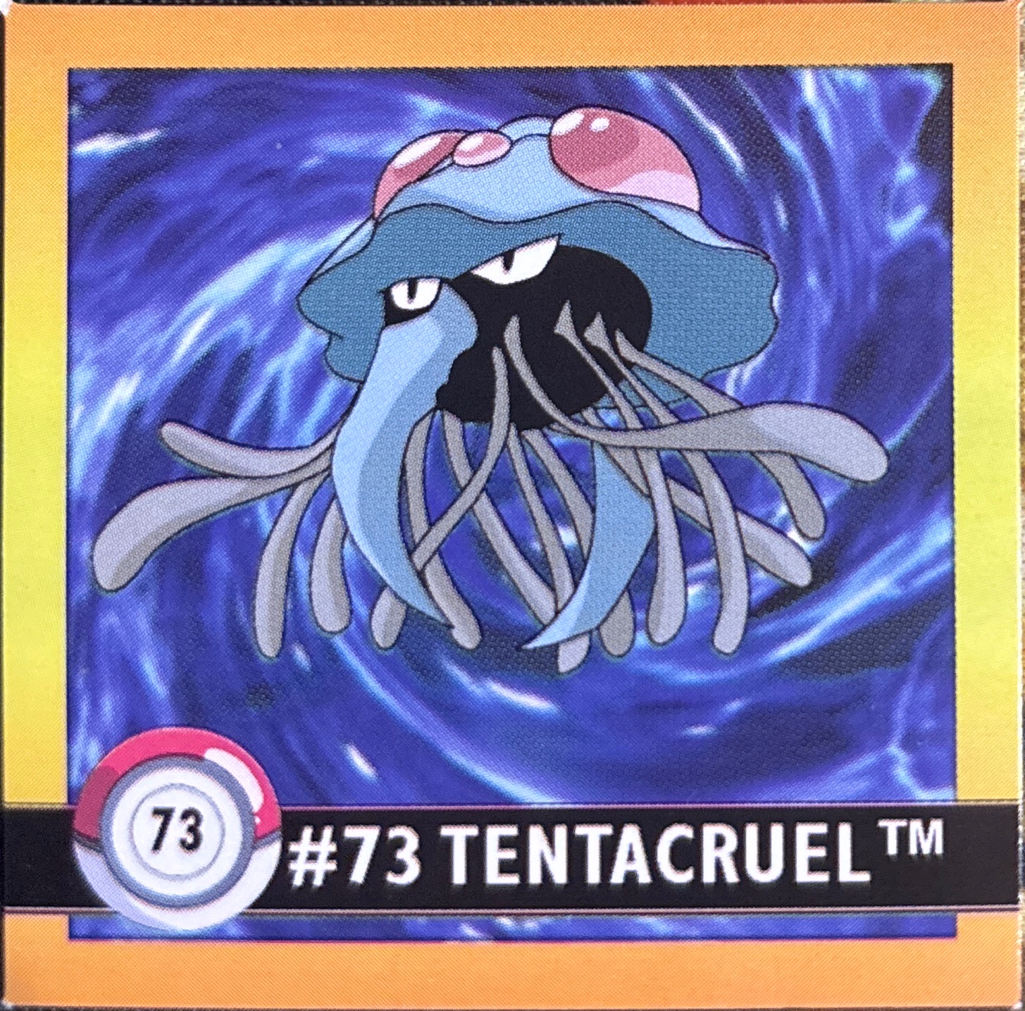 Tentacruel sticker #73, Artbox (USA) Pokémon Artbox Stickers (1999), front