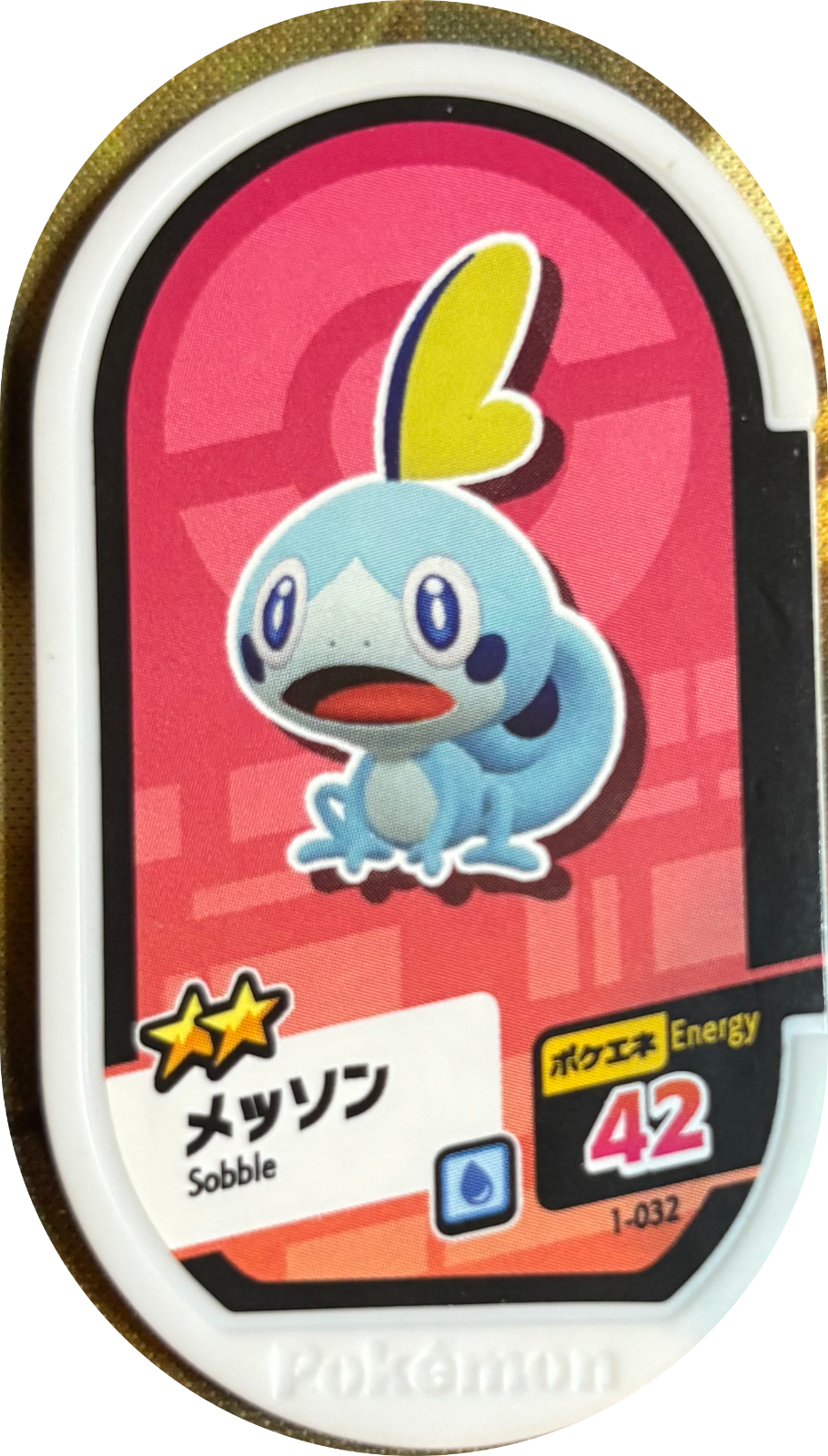Sobble tag #1-032, Pokemon Mezastar Set 1 Checklist, front
