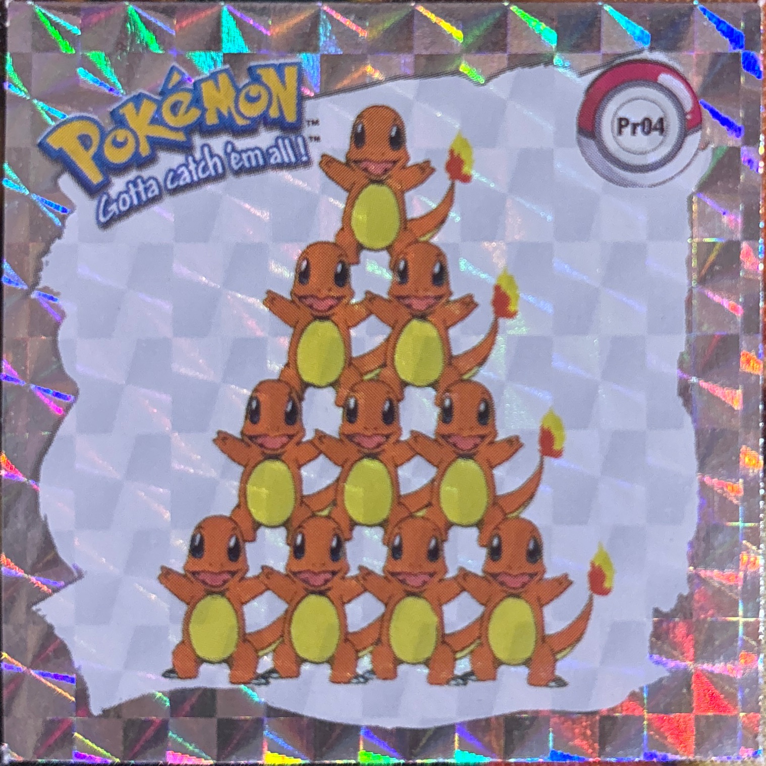 Charmander sticker #Pr04, Artbox (USA) Pokémon Artbox Stickers (1999), Prism, front
