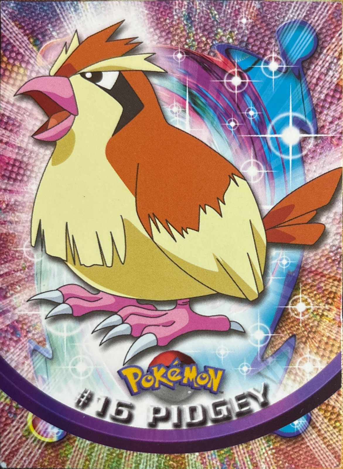 Pidgey card #16, Pokemon Topps Series 1 (1999), front