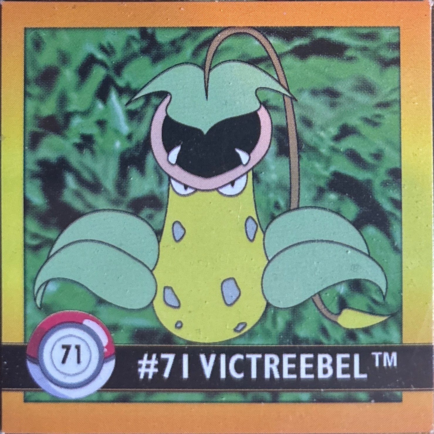 Victreebel sticker #71, Artbox (USA) Pokémon Artbox Stickers (1999), front