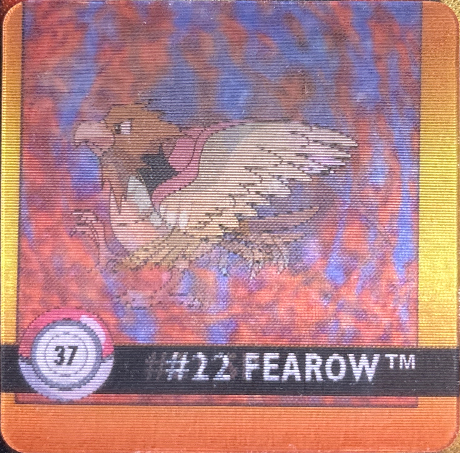 Spearow collectible #37, Artbox (USA) Pokémon Artbox Premier Flipz (1999), front