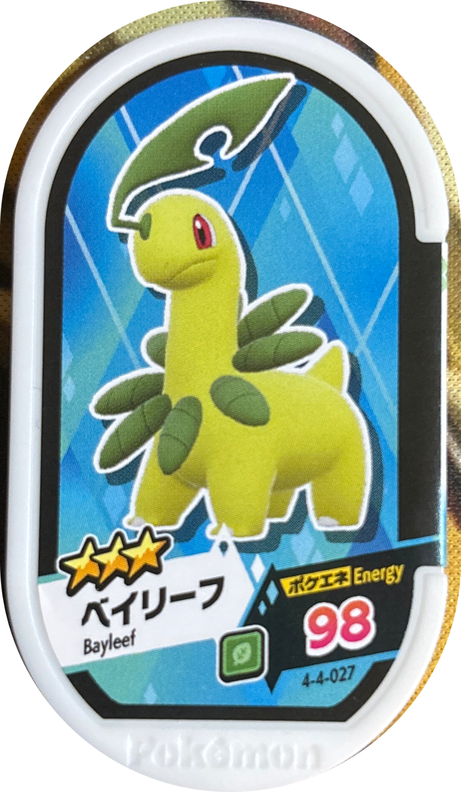 Bayleef tag #4-4-027, Pokemon Mezastar Gorgeous Star 4 Checklist, front
