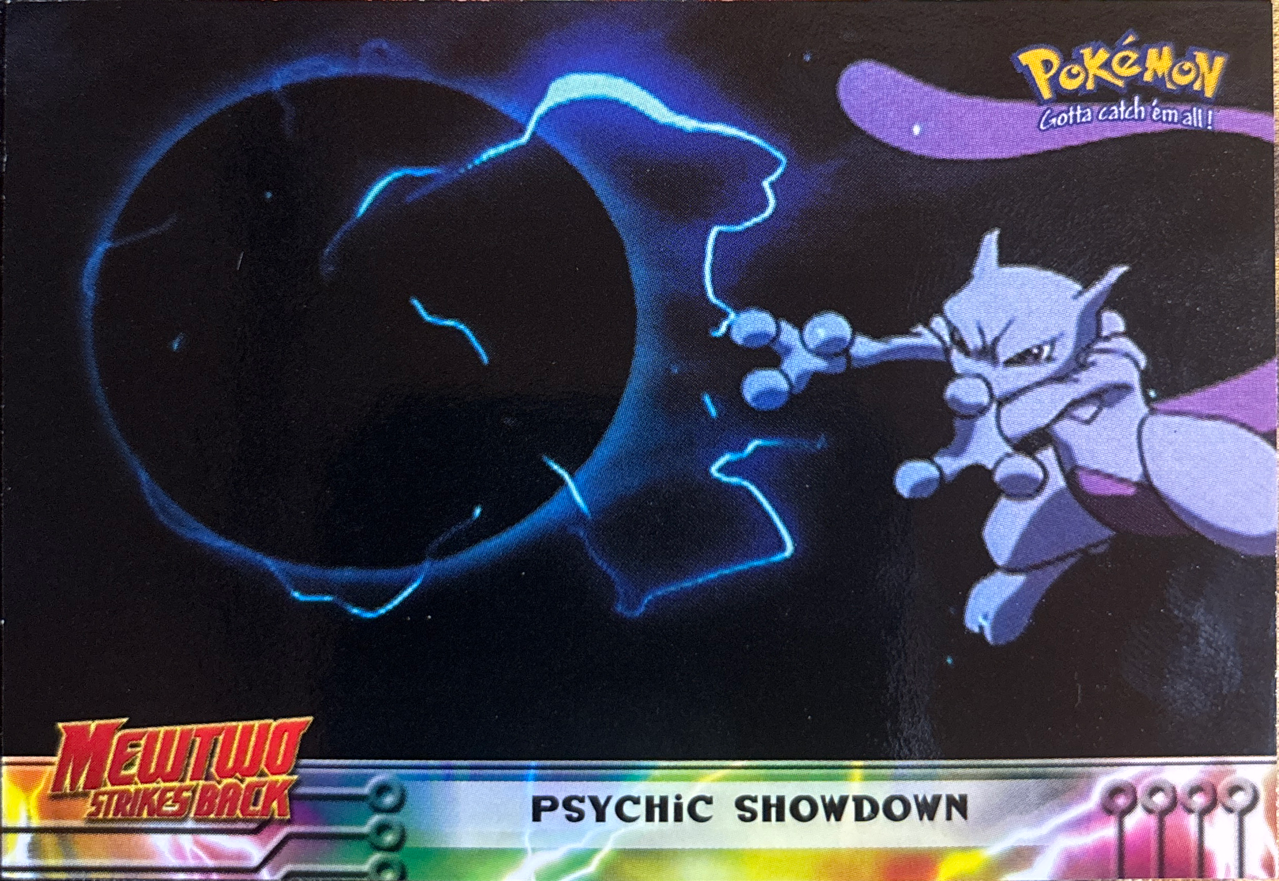 Psychic Showdown card #33, Pokemon Topps First Movie Trading Cards (1999), front