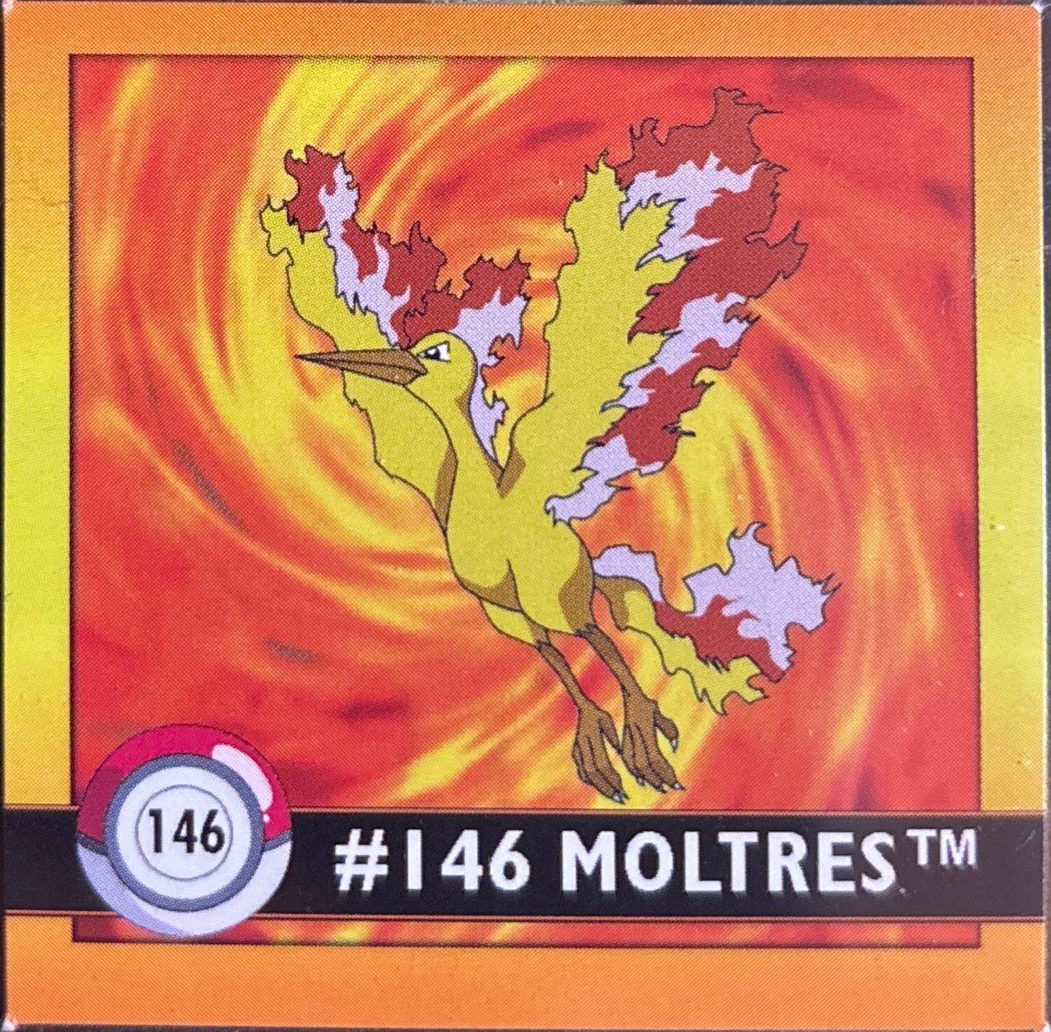 Moltres sticker #146, Artbox (USA) Pokémon Artbox Stickers (1999), front