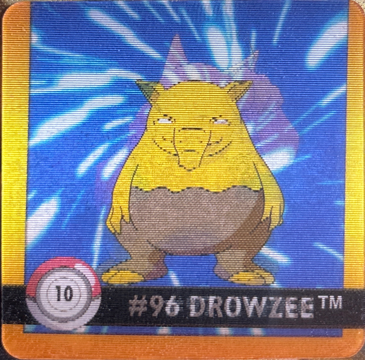 Drowzee collectible #10, Artbox (USA) Pokémon Artbox Premier Flipz (1999), front