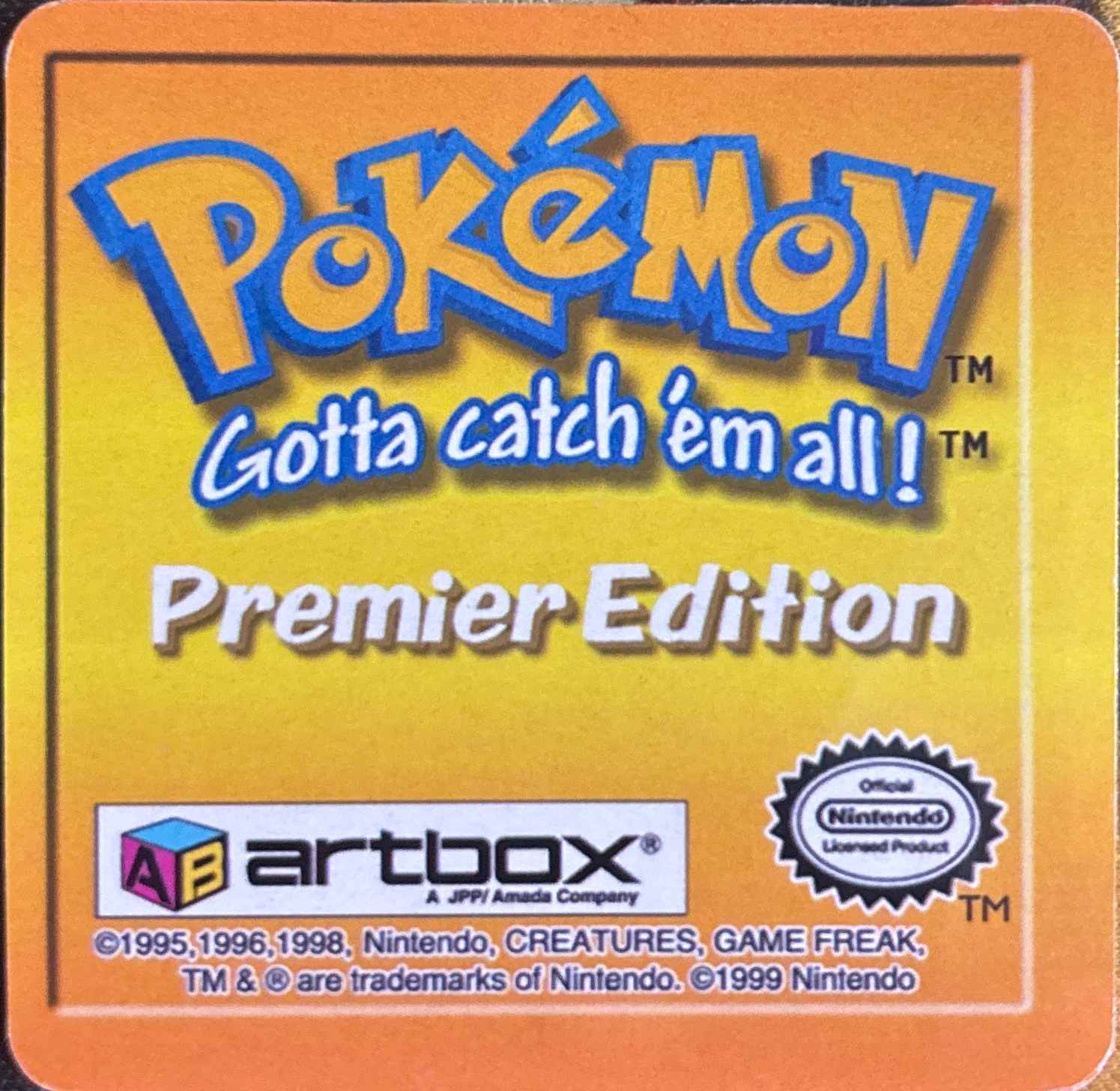 Geodude collectible #15, Artbox (USA) Pokémon Artbox Premier Flipz (1999), back