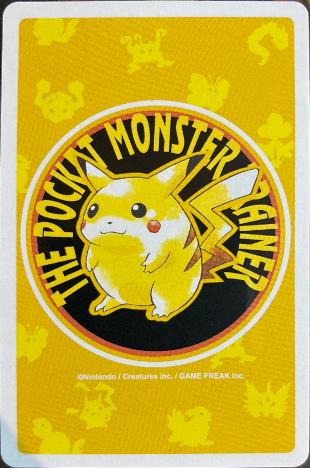 Card Back / Deck Back playing card, Pokémon Yellow Version Playing Cards, front