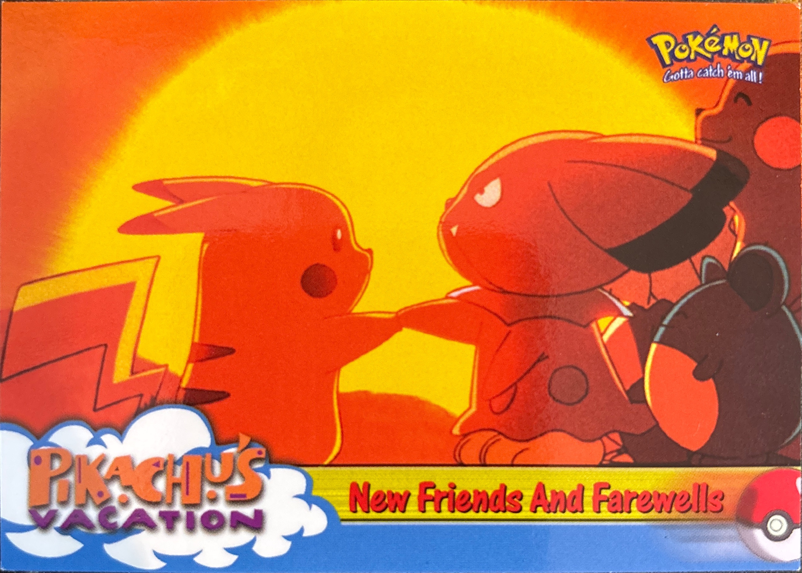 New Friends and Farewells card #59, Pokemon Topps First Movie Trading Cards (1999), front