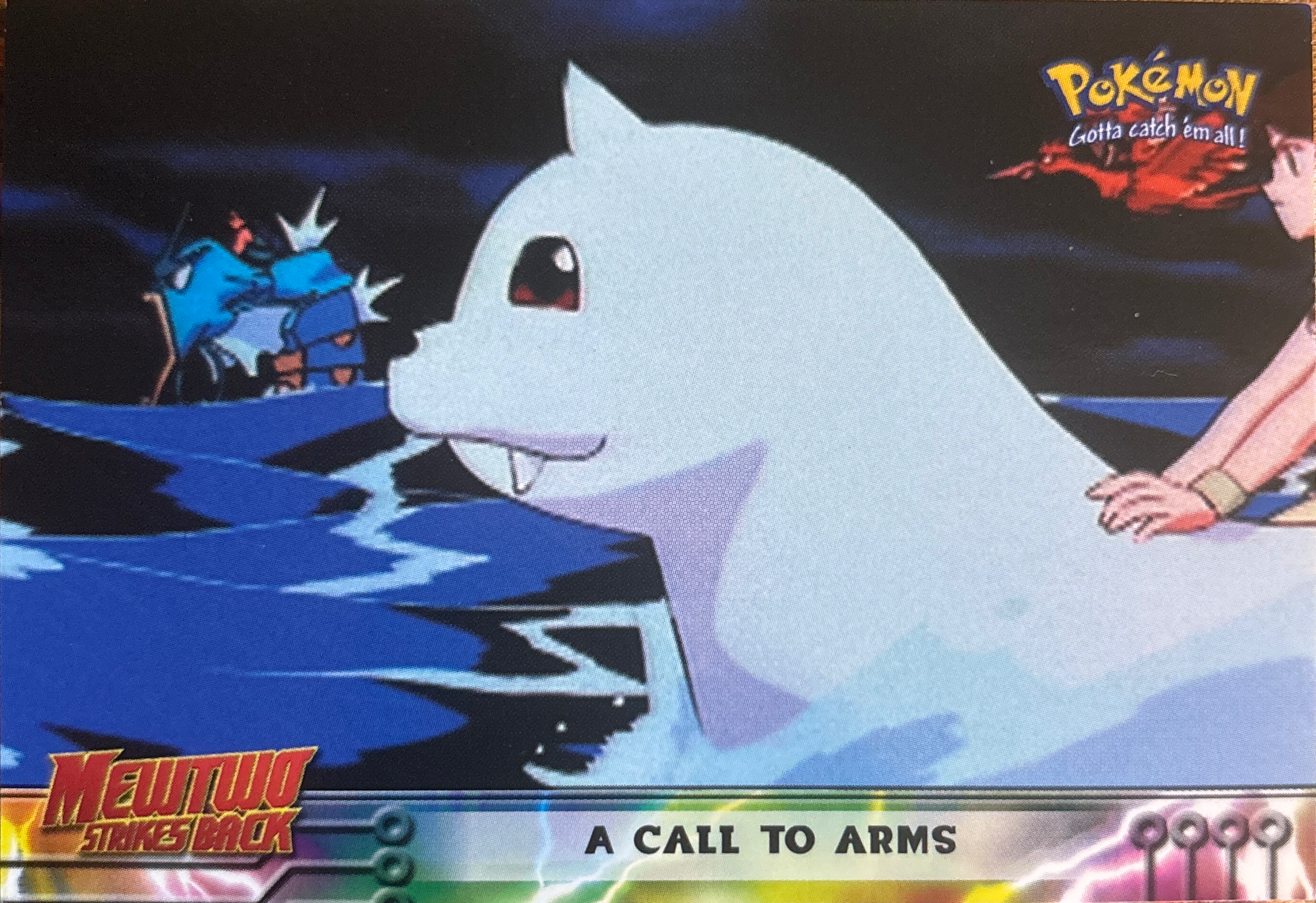A Call to Arms card #16, Pokemon Topps First Movie Trading Cards (1999), front