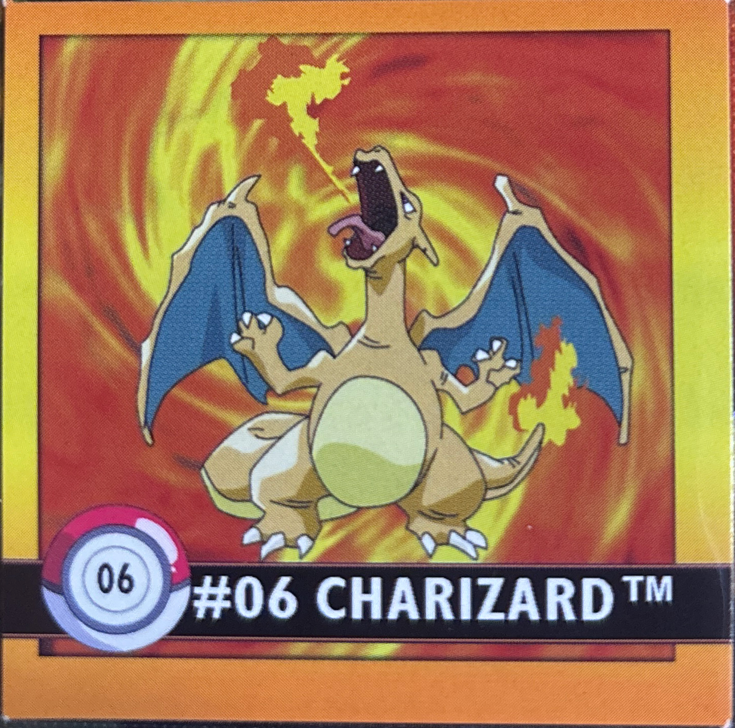 Charizard sticker #6, Artbox (USA) Pokémon Artbox Stickers (1999), front
