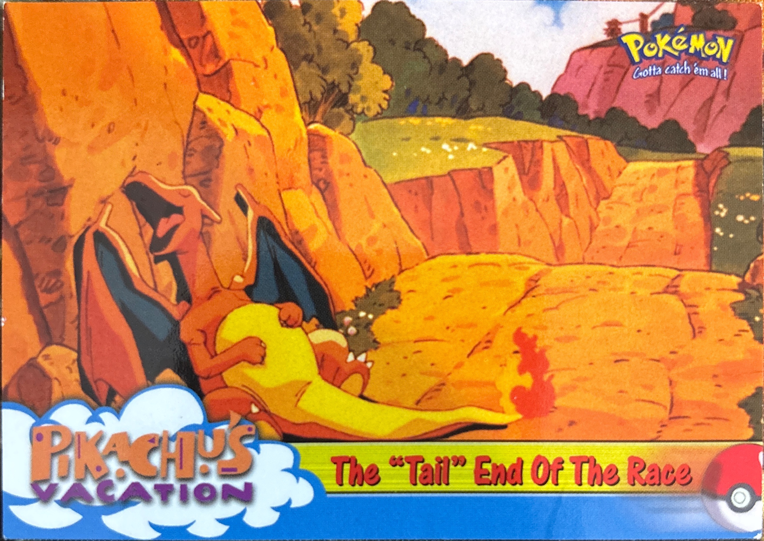 The Tail End of the Race card #50, Pokemon Topps First Movie Trading Cards (1999), front