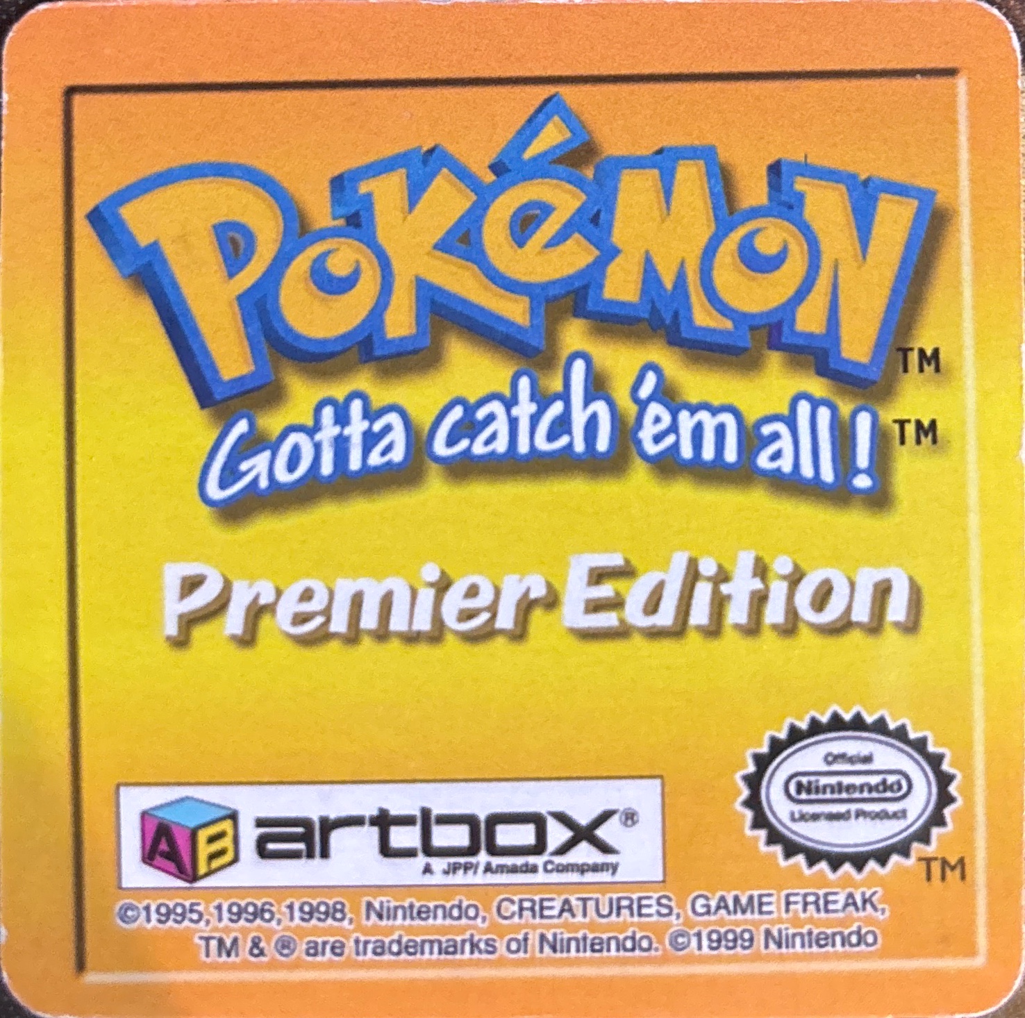 Omanyte collectible #33, Artbox (USA) Pokémon Artbox Premier Flipz (1999), back