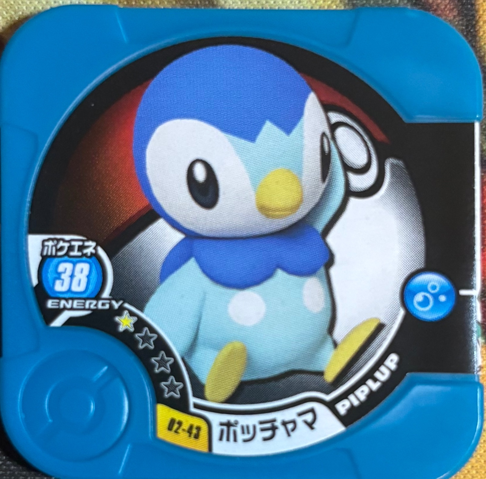 Piplup collectible #02-43, Pokemon Tretta Wave 02 (2014) Complete Checklist, front
