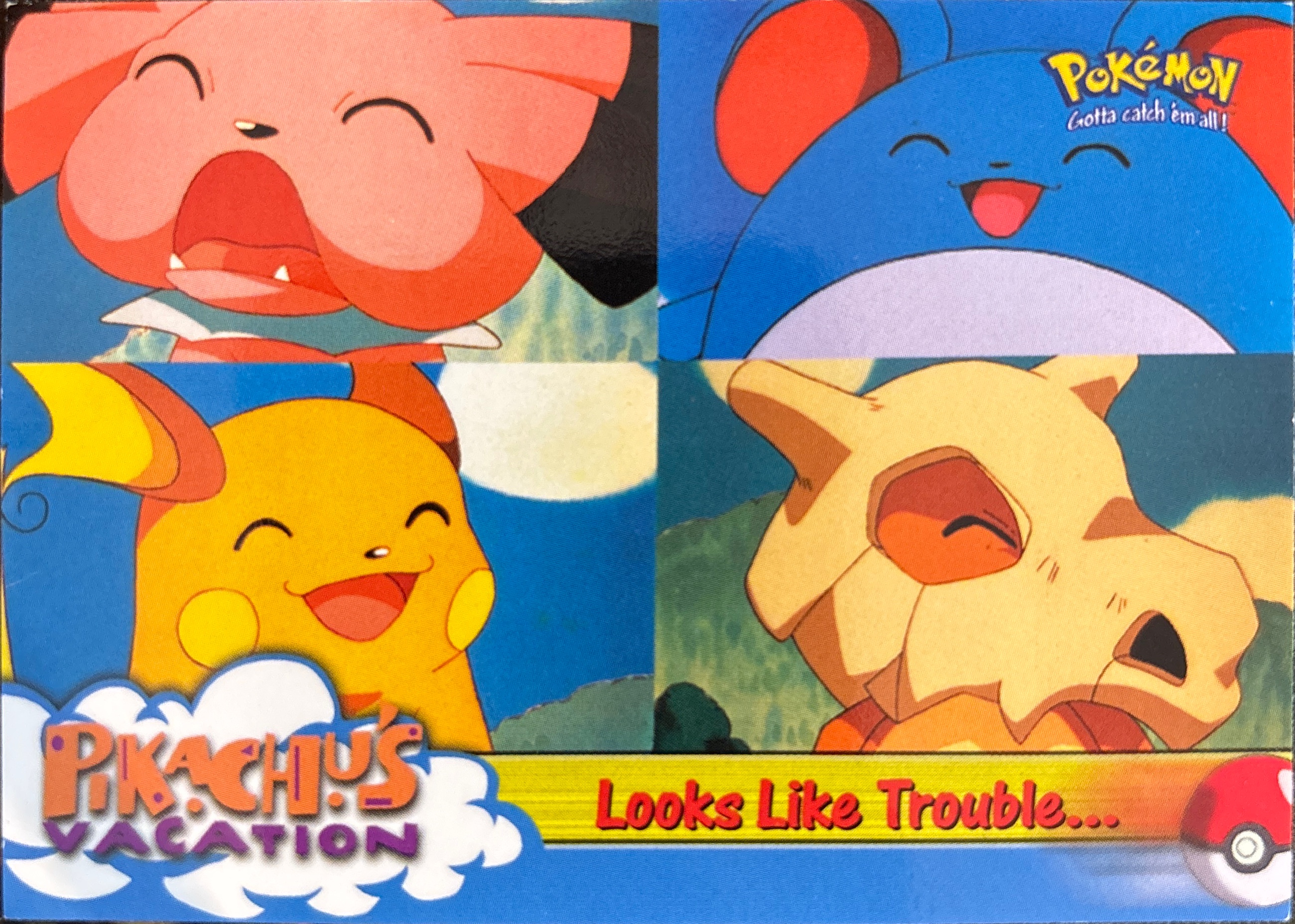 Looks Like Trouble... card #44, Pokemon Topps First Movie Trading Cards (1999), front