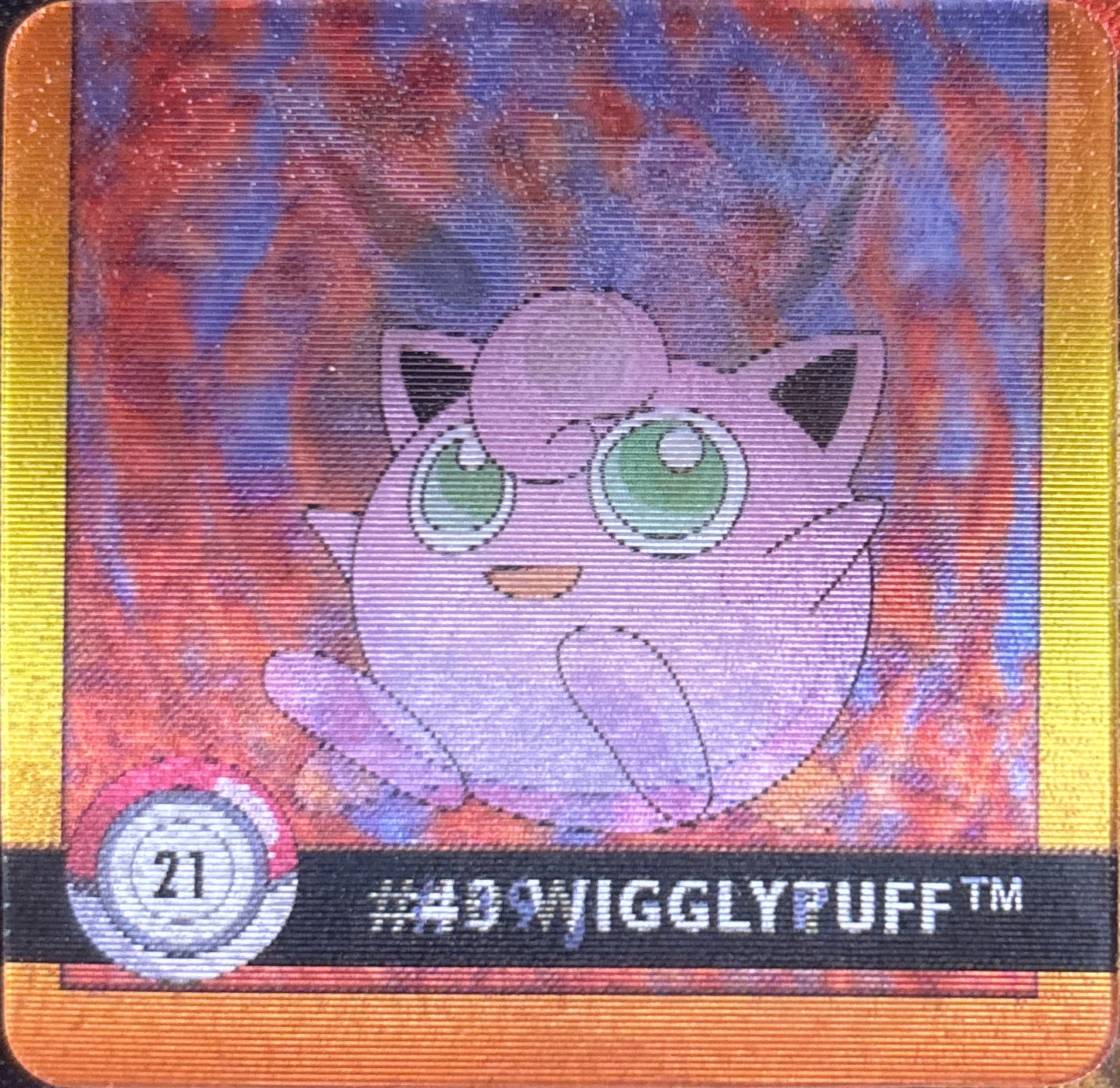 Jigglypuff collectible #21, Artbox (USA) Pokémon Artbox Premier Flipz (1999), front