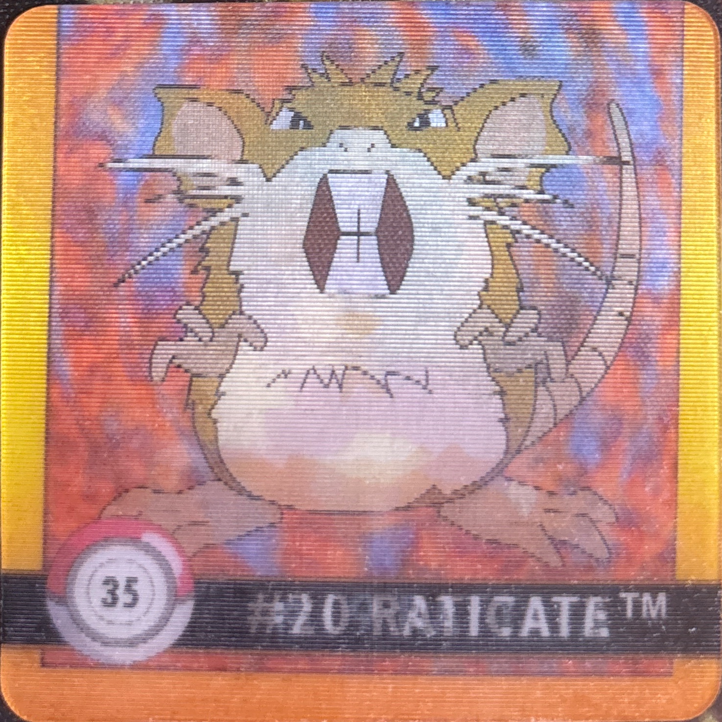 Rattata collectible #35, Artbox (USA) Pokémon Artbox Premier Flipz (1999), front