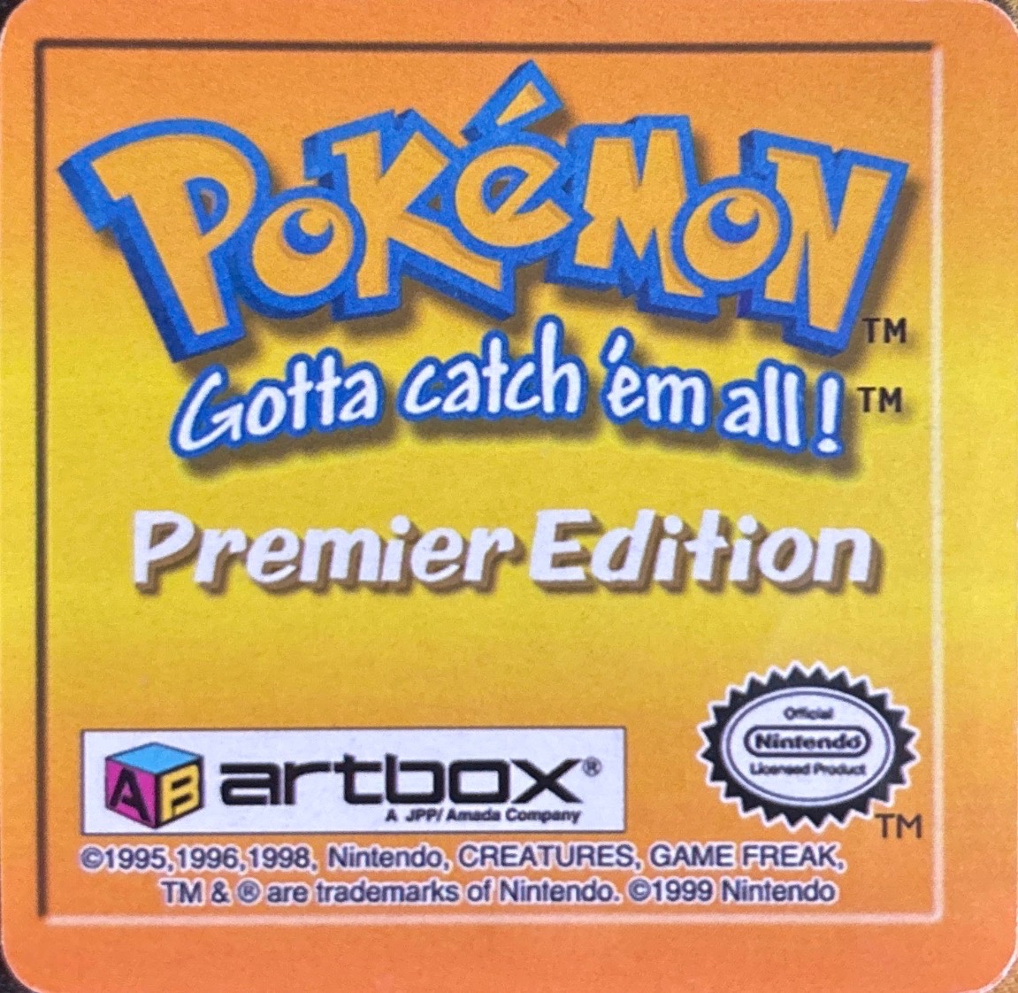 Growlithe collectible #18, Artbox (USA) Pokémon Artbox Premier Flipz (1999), back