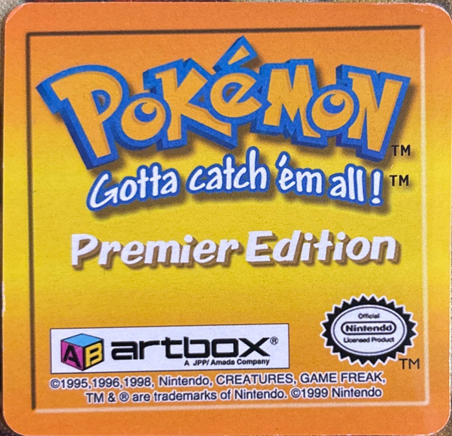 Drowzee collectible #10, Artbox (USA) Pokémon Artbox Premier Flipz (1999), back