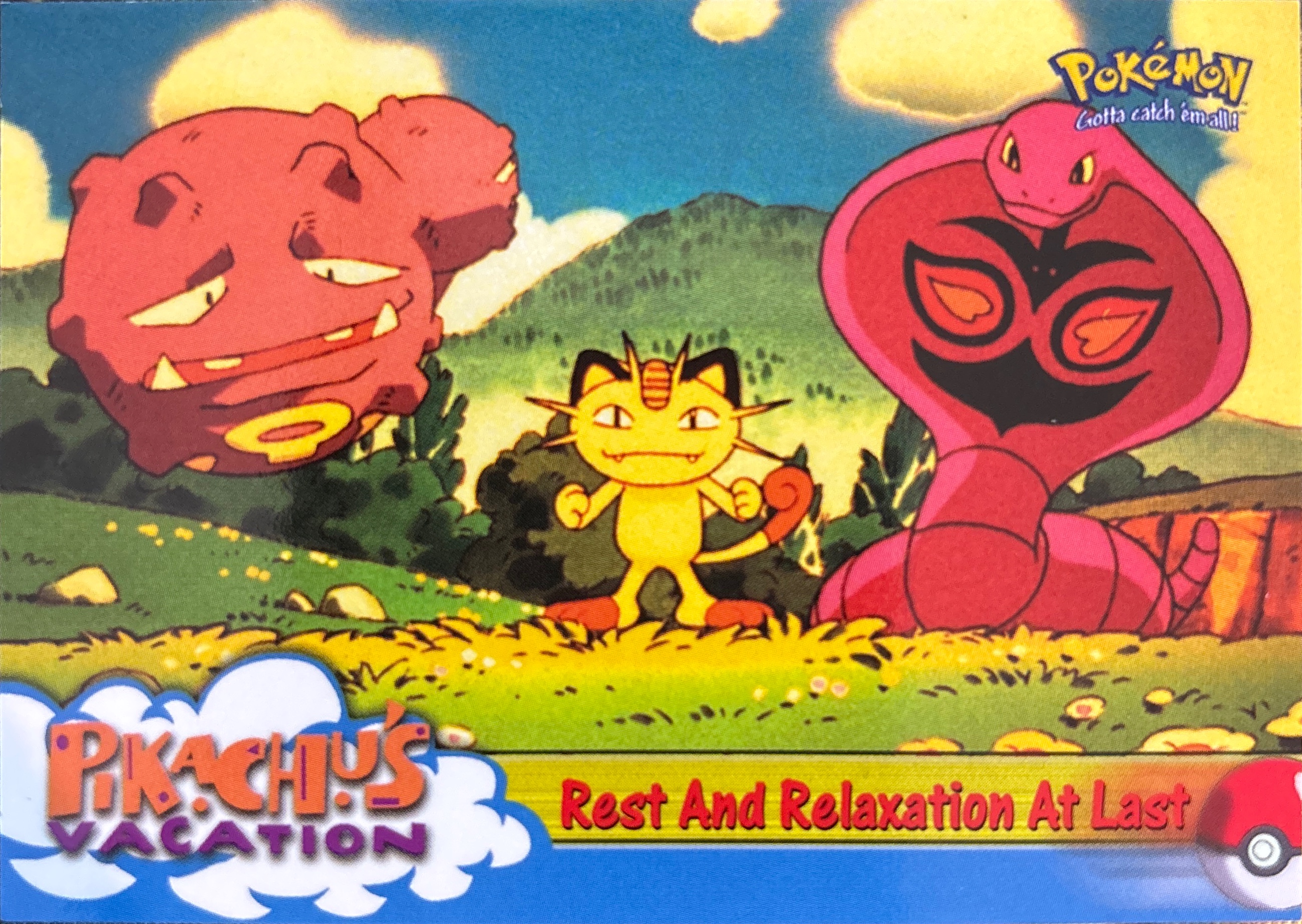 Rest and Relaxation at Last card #49, Pokemon Topps First Movie Trading Cards (1999), front
